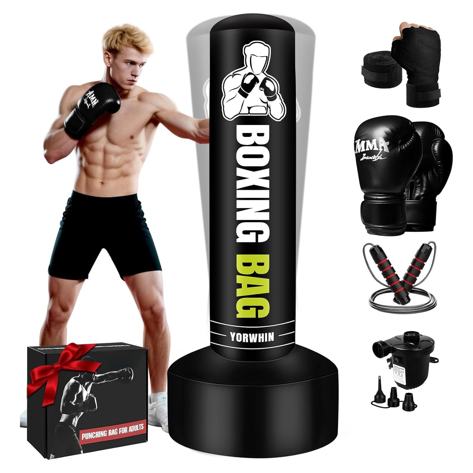 Saco de Boxeo YORWHIN 70" con Soporte y Accesorios