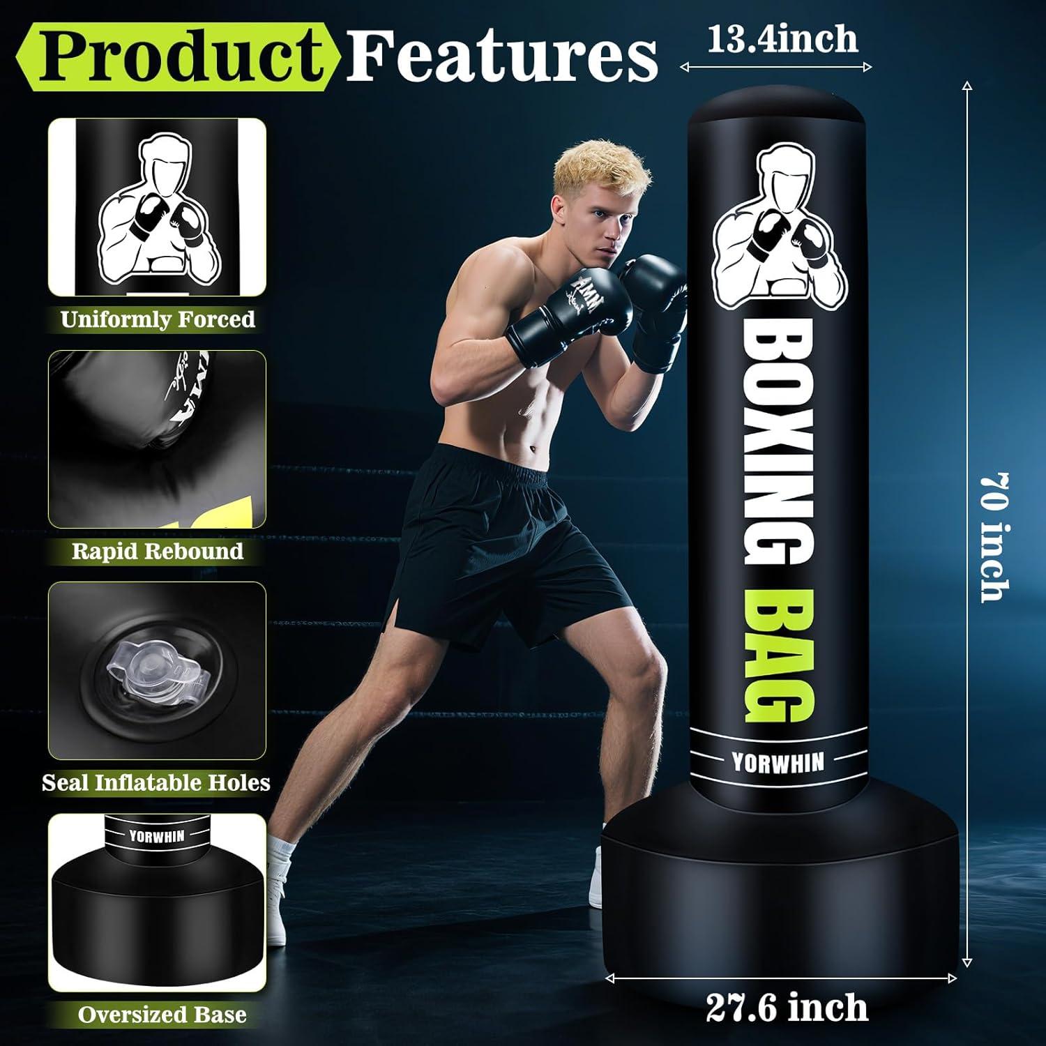 Saco de Boxeo YORWHIN 70" con Soporte y Accesorios