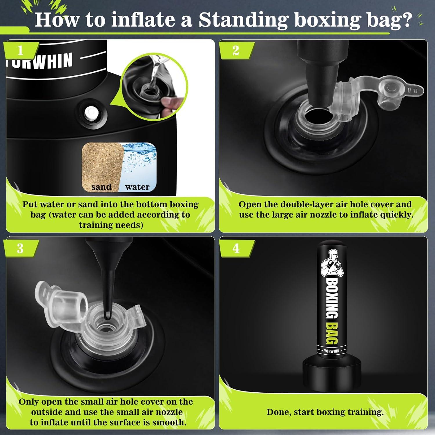 Saco de Boxeo YORWHIN 70" con Soporte y Accesorios