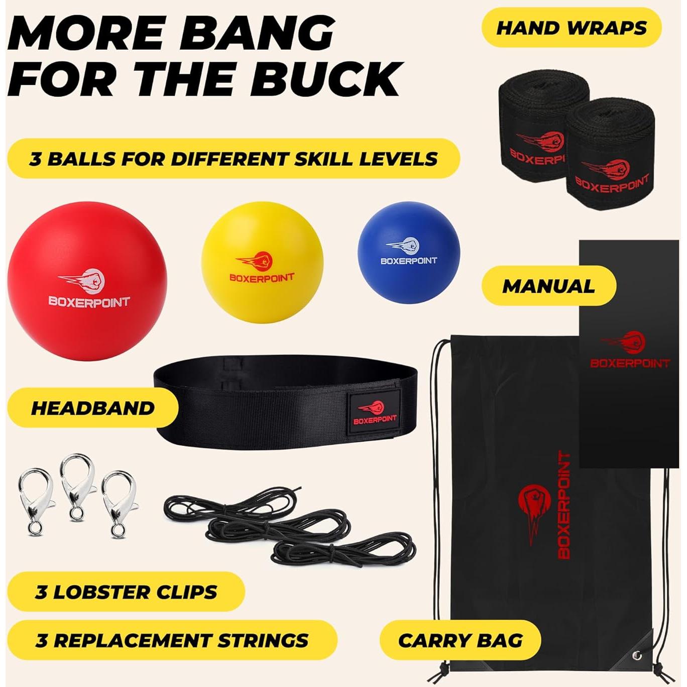 Bola de Reflexión para Boxeo Niños BOXERPOINT - Kit Completo