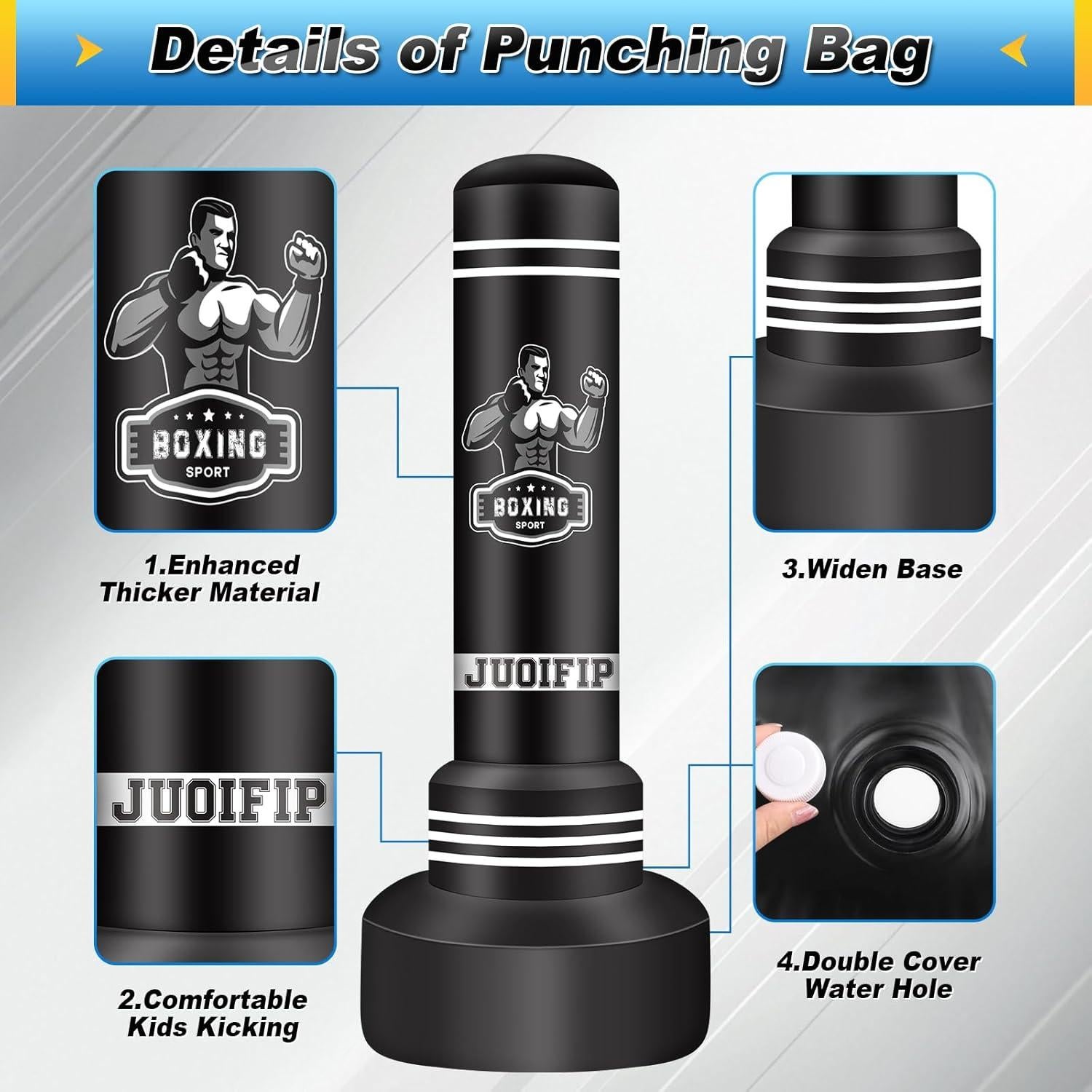 Saco de Boxeo Inflable JUOIFIP 70" (177.8 cm) para Adultos