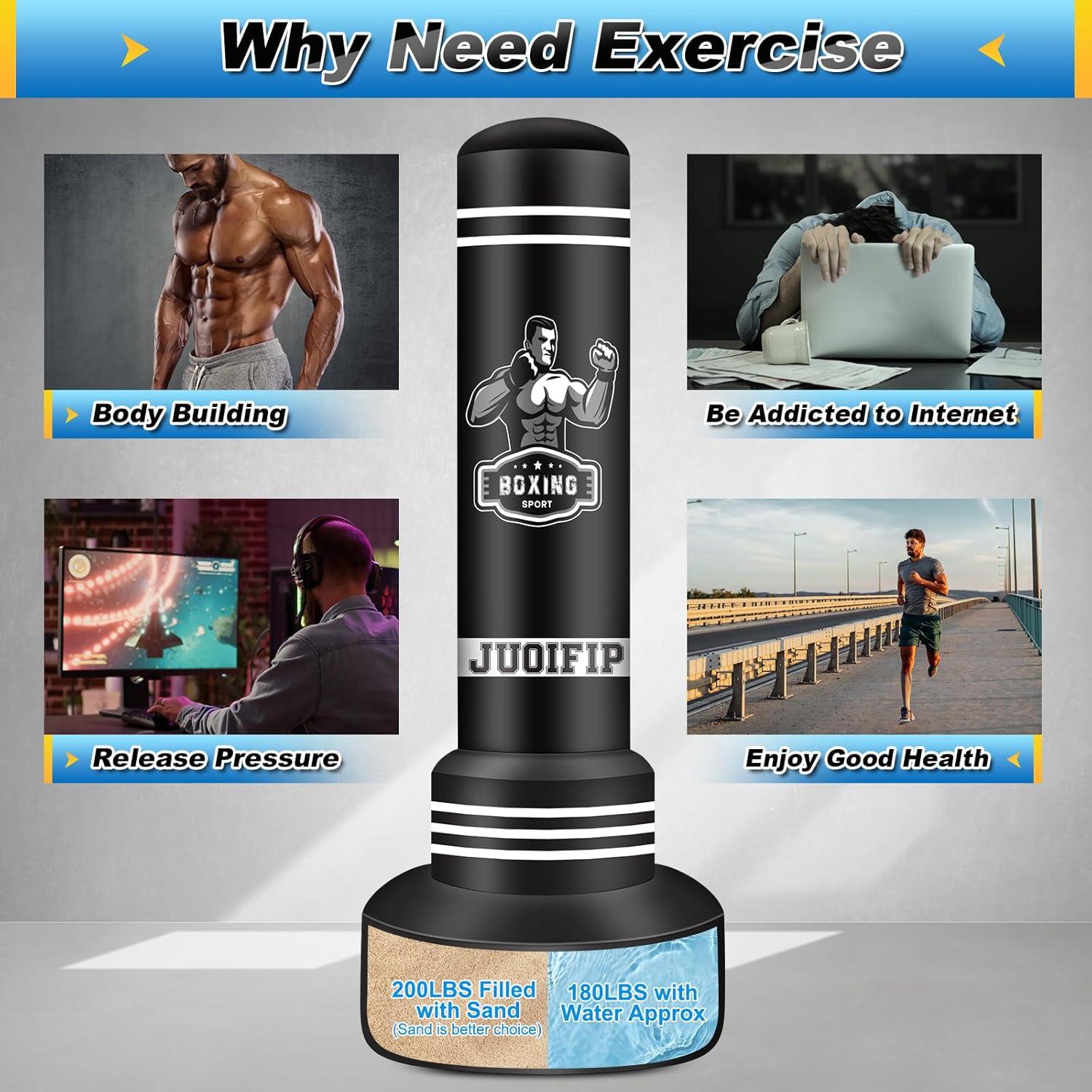 Saco de Boxeo Inflable JUOIFIP 70" (177.8 cm) para Adultos