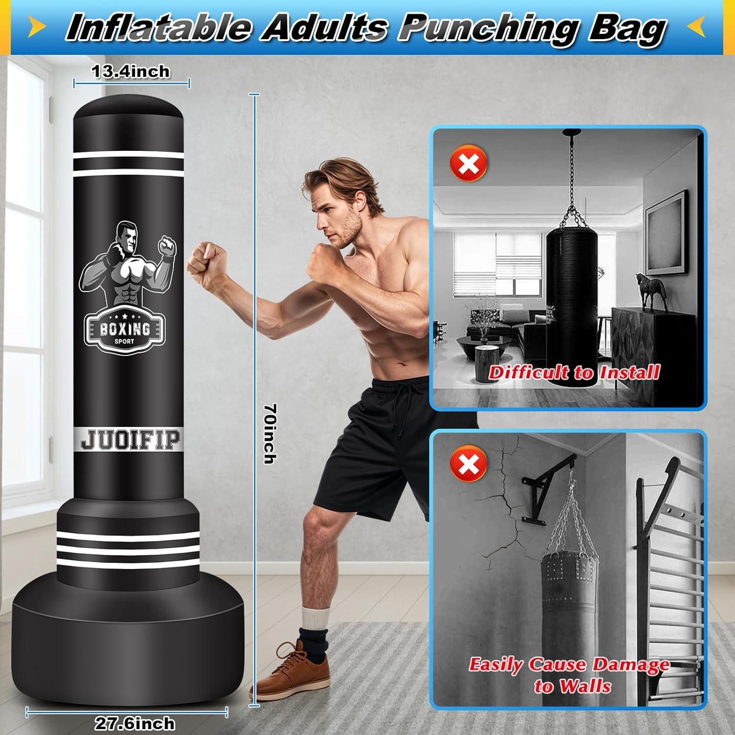 Saco de Boxeo Inflable JUOIFIP 70" (177.8 cm) para Adultos