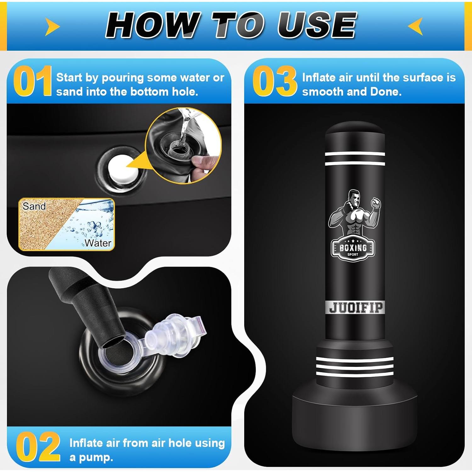 Saco de Boxeo Inflable JUOIFIP 70" (177.8 cm) para Adultos