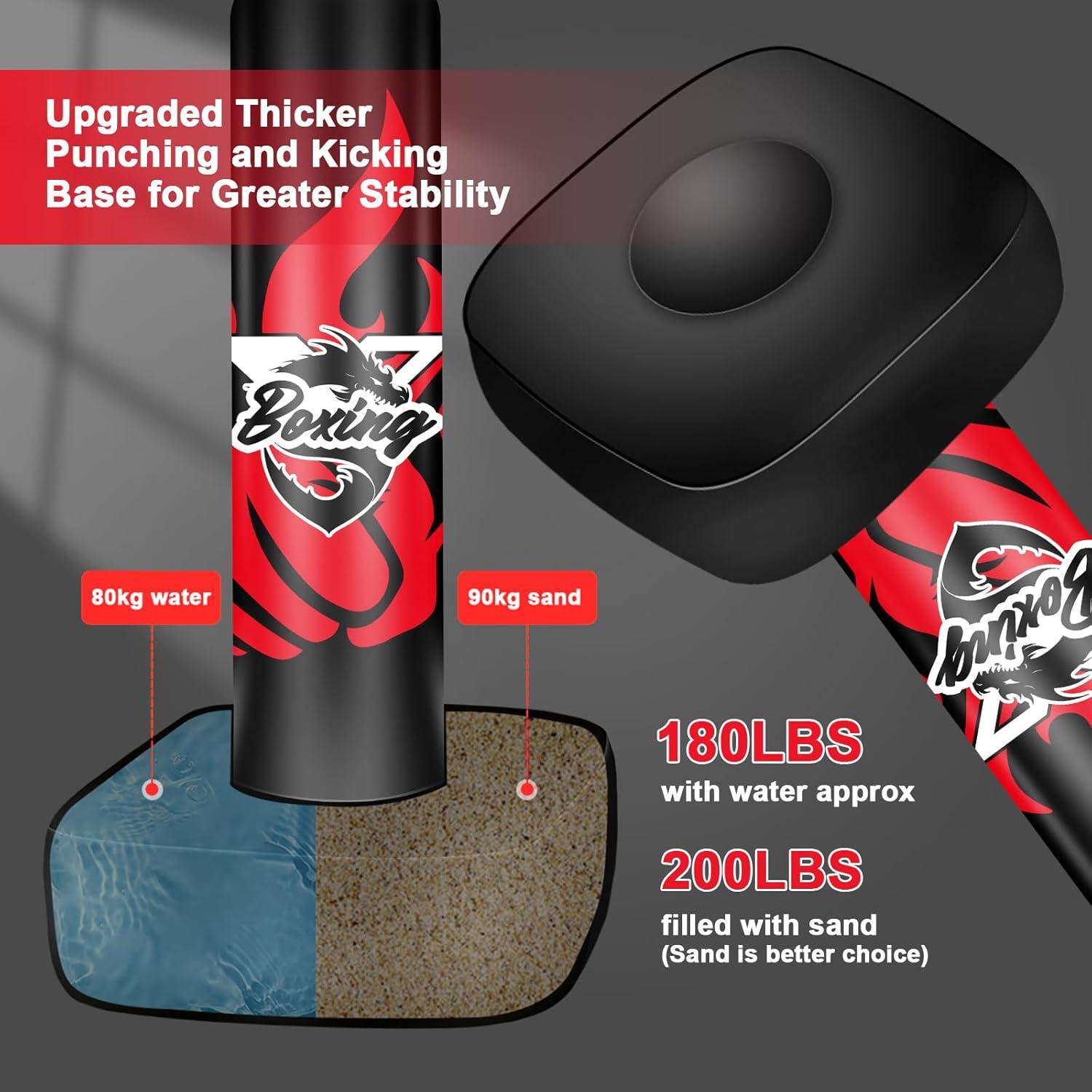 Saco de Boxeo Autómono SPOXING 178 cm con Guantes y Bomba