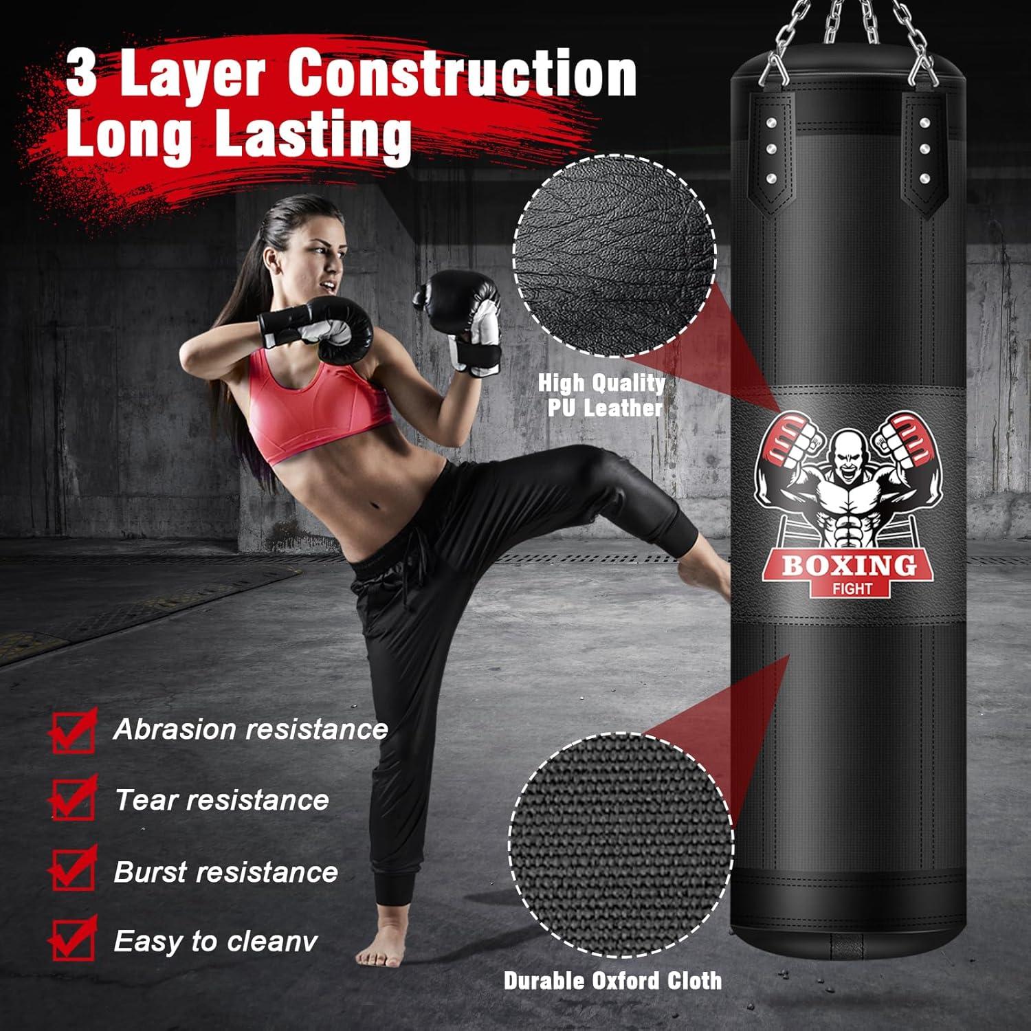 Saco de Boxeo Colgante YORWHIN 4 Pies Sin Llenar MMA