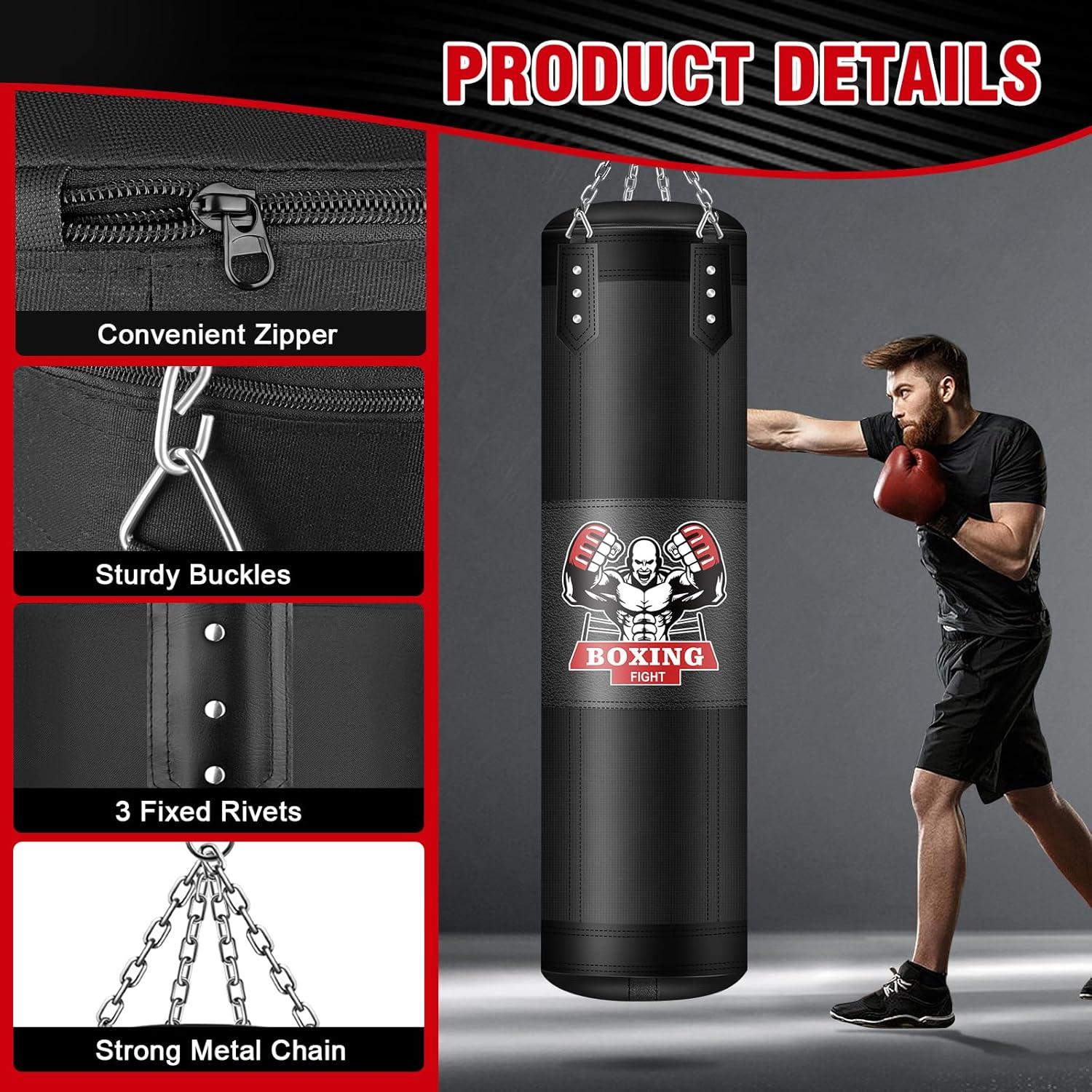 Saco de Boxeo Colgante YORWHIN 4 Pies Sin Llenar MMA