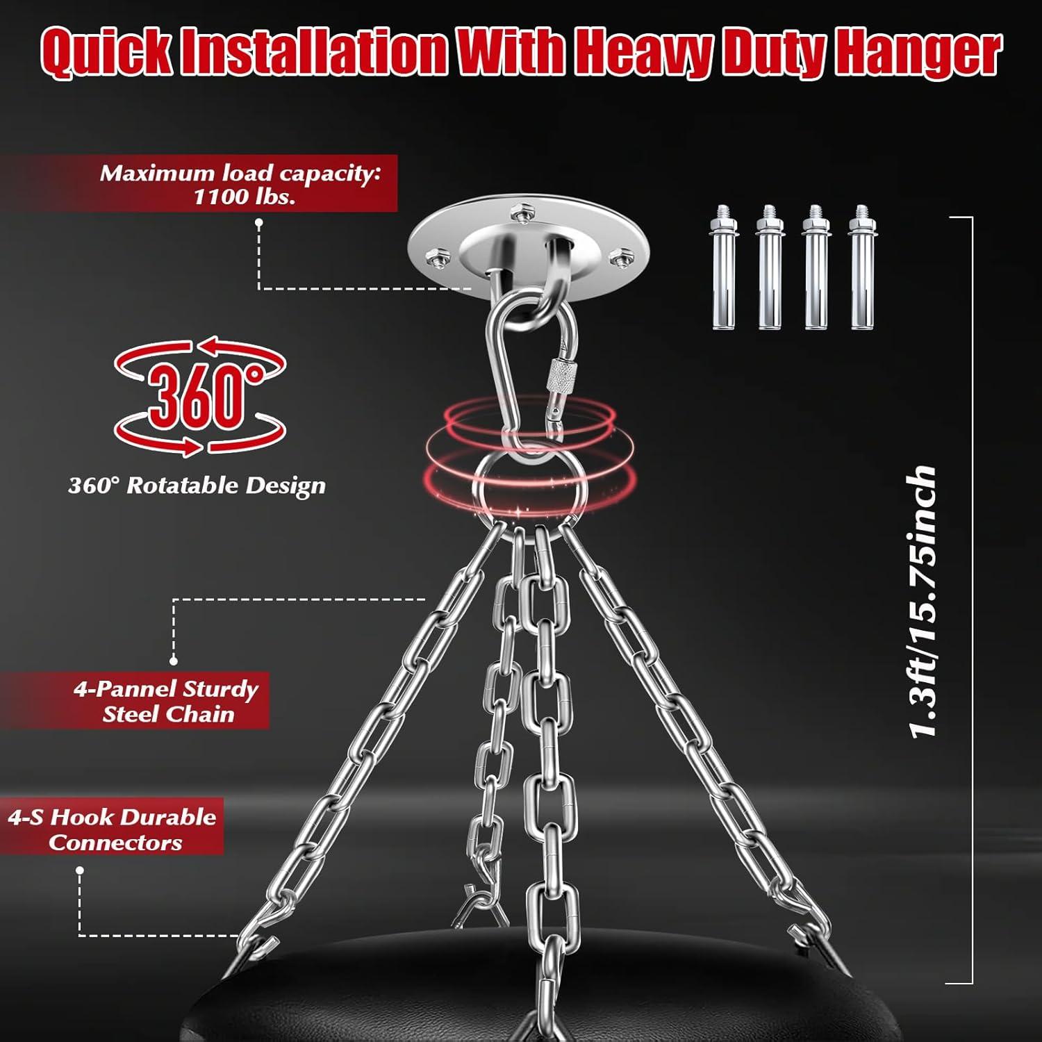 Saco de Boxeo Colgante YORWHIN 4 Pies Sin Llenar MMA