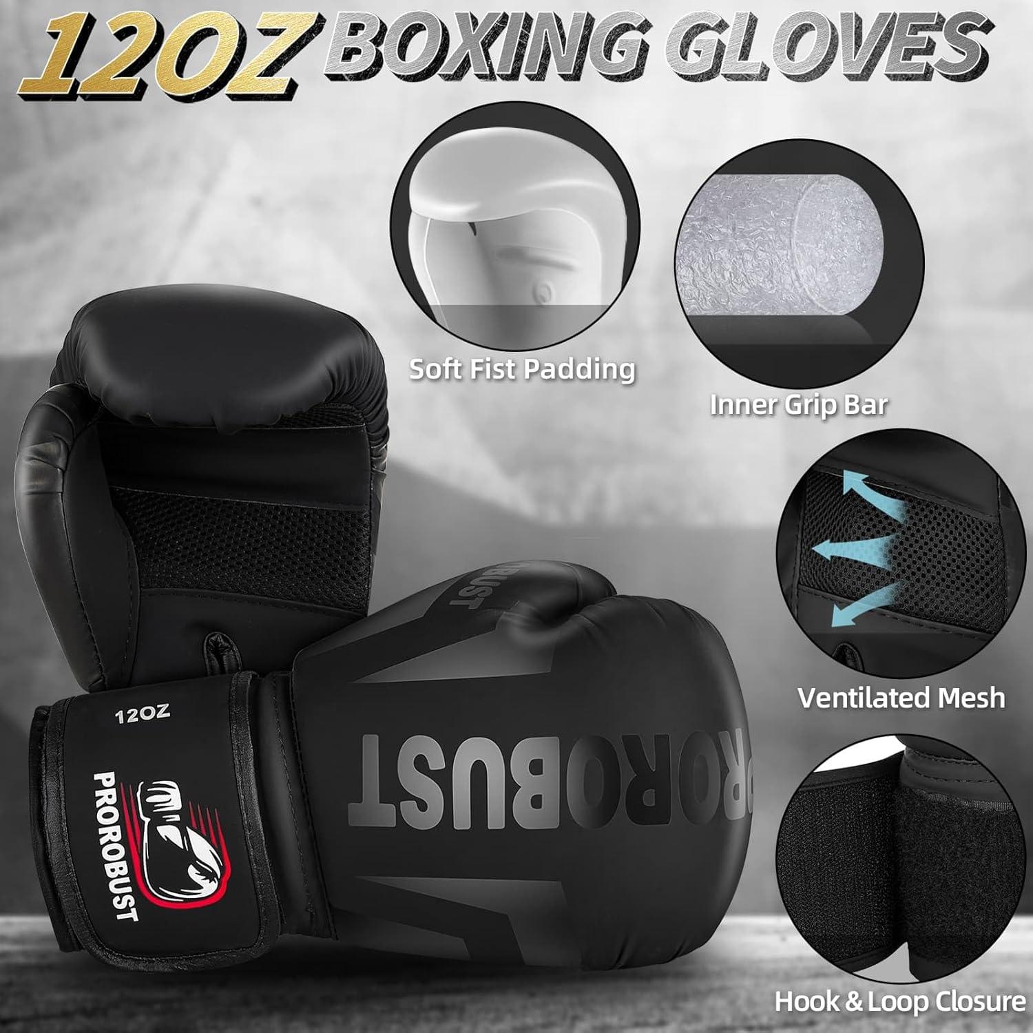 Saco de Boxeo Prorobust 4ft + Guantes 12oz para Entrenamiento