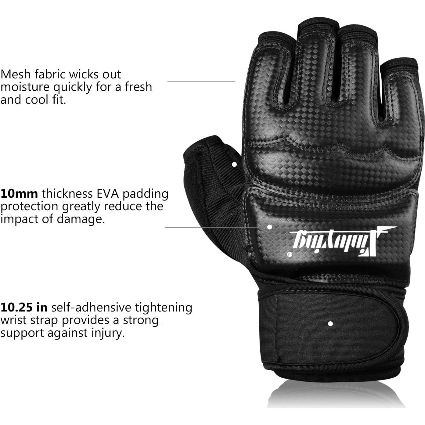 Guantes de Boxeo Xinluying PU X-Small Negro para MMA y Muay Thai