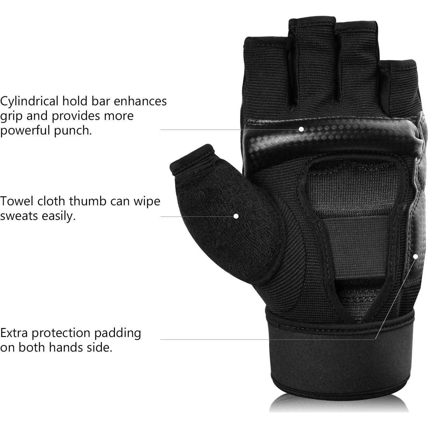 Guantes de Boxeo Xinluying PU X-Small Negro para MMA y Muay Thai