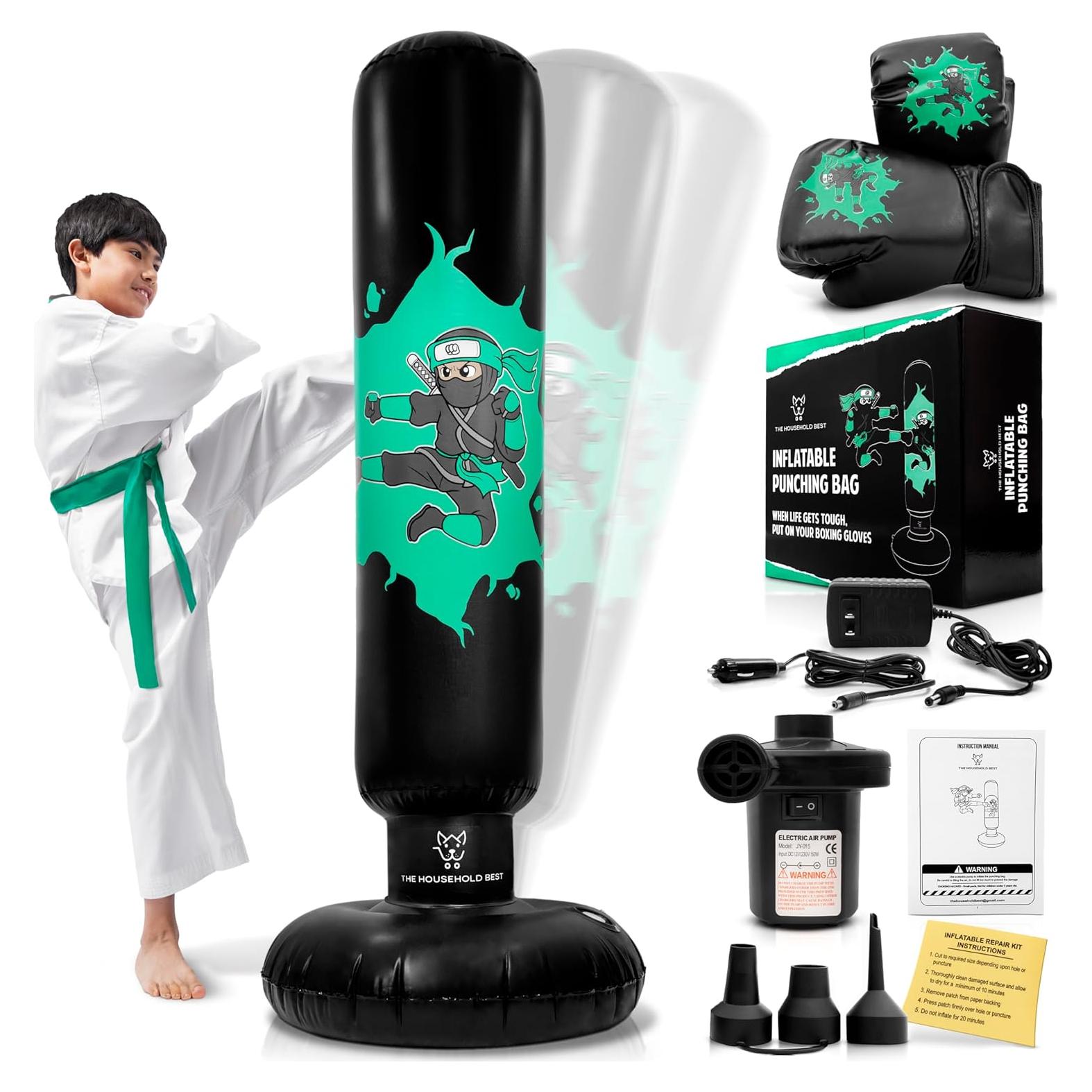 Saco de Boxeo Inflable The Household Best 160 cm con Guantes