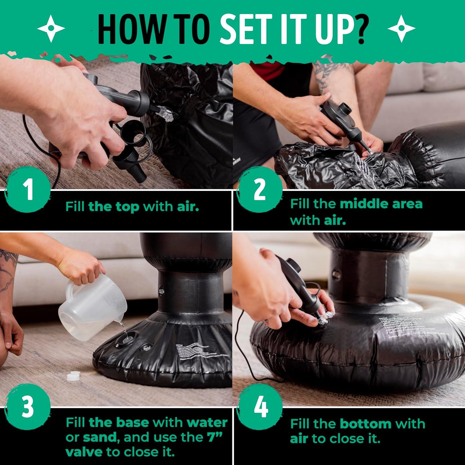 Saco de Boxeo Inflable The Household Best 160 cm con Guantes