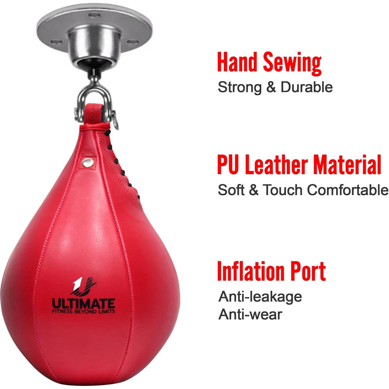 Bolsa de Velocidad Ultimate Fitness 18x25.4cm Boxeo Rojo
