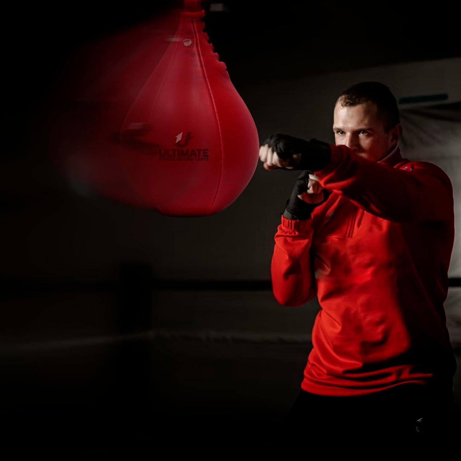 Bolsa de Velocidad Ultimate Fitness 18x25.4cm Boxeo Rojo