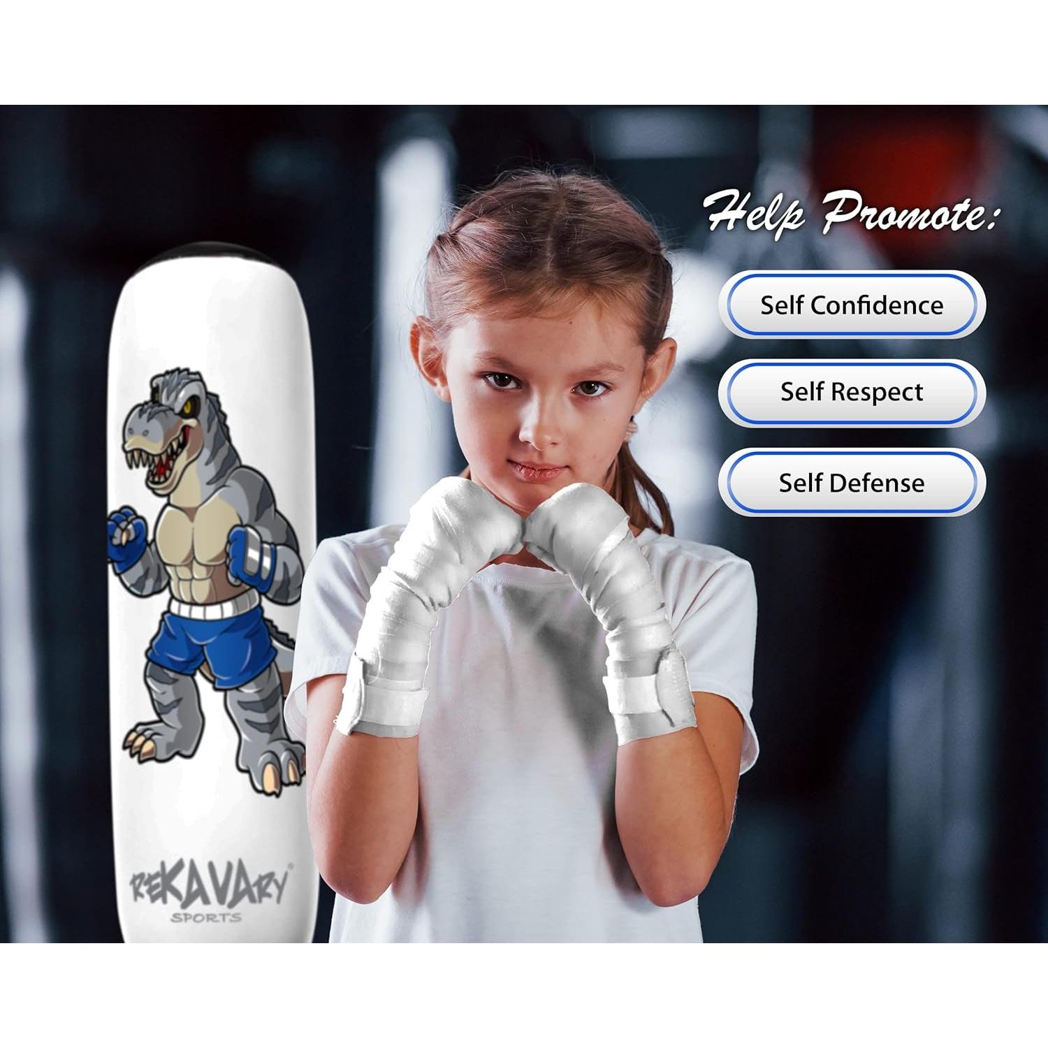 Saco de Boxeo Inflable Rekavary 1.60 m con Guantes y Bomba