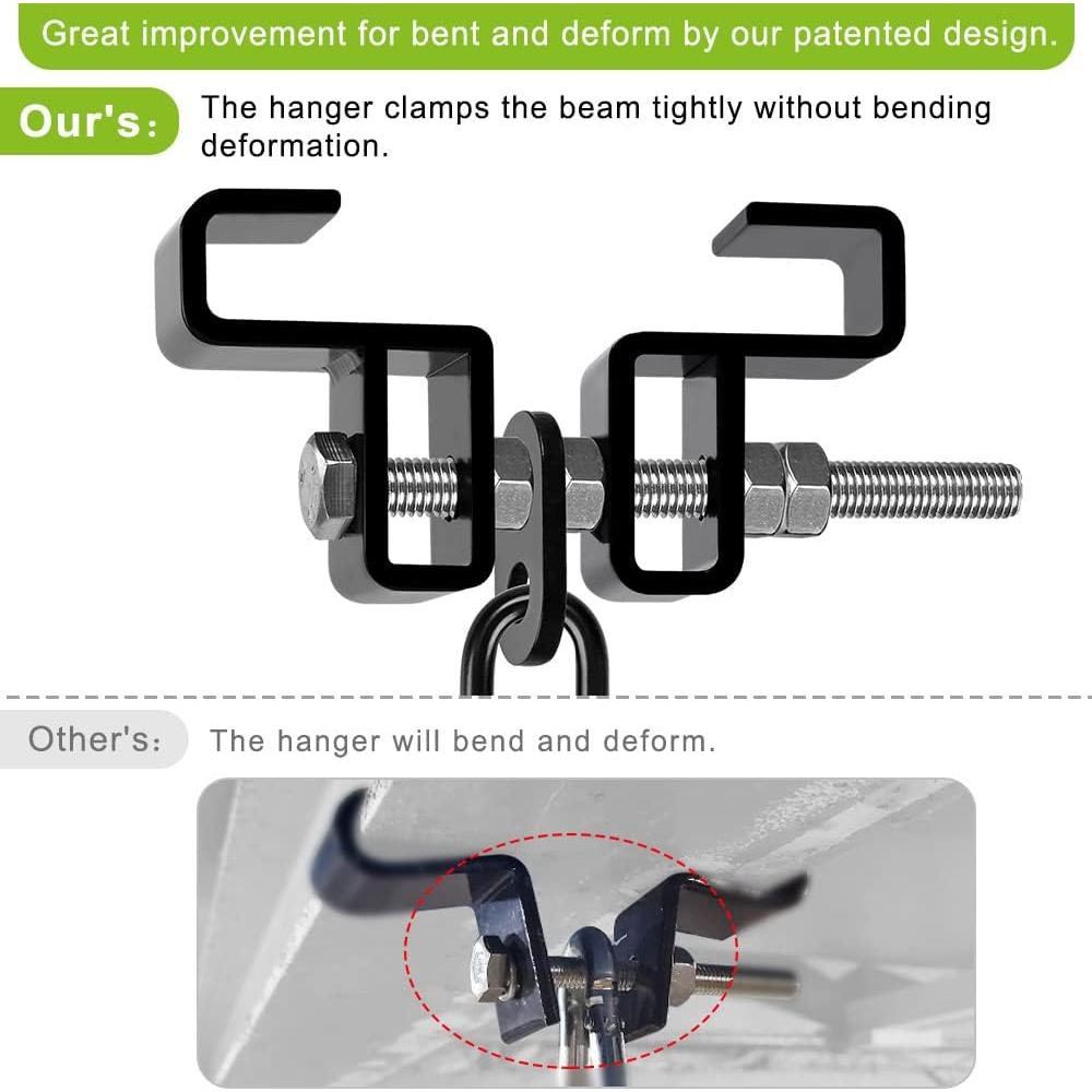 Abrazadera de Viga de Acero SELEWARE con Mosquetón 2 Paquetes