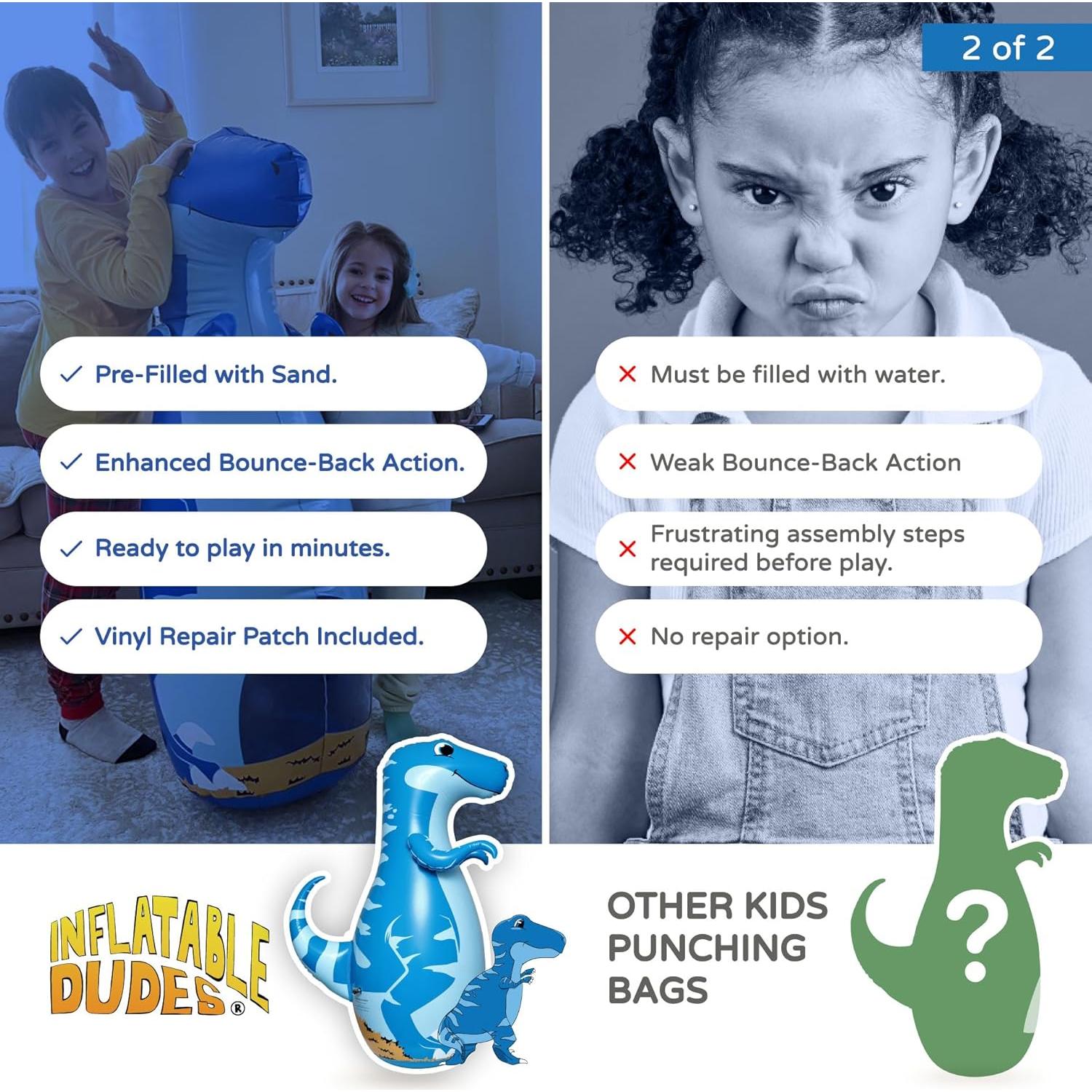 Bolsa de Boxeo Inflable Dinosaurio DUDAS INFLABLES 119 cm