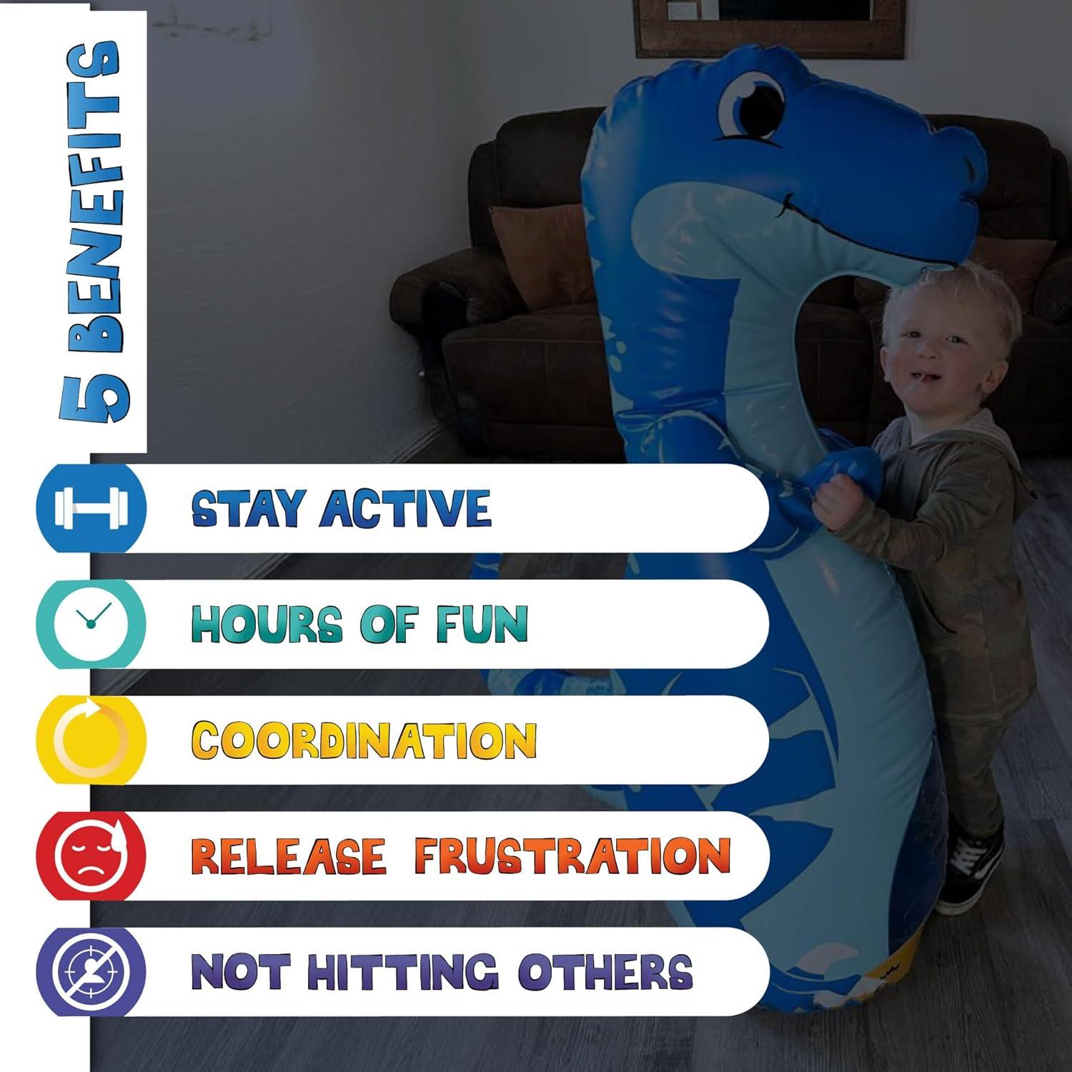 Bolsa de Boxeo Inflable Dinosaurio DUDAS INFLABLES 119 cm