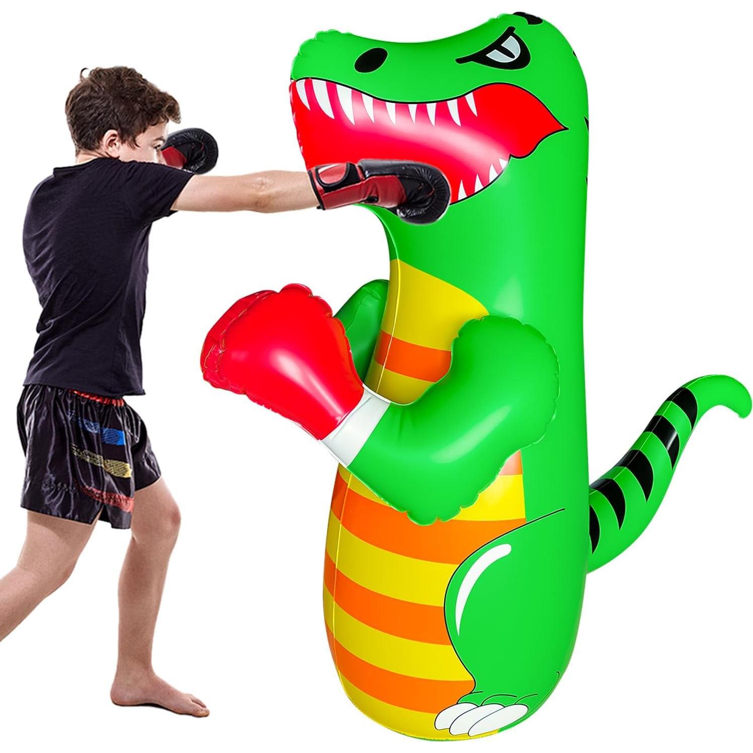 Bolsa de Boxeo Inflable OLNIEZZL Dinosaurio 119.4 cm para Niños