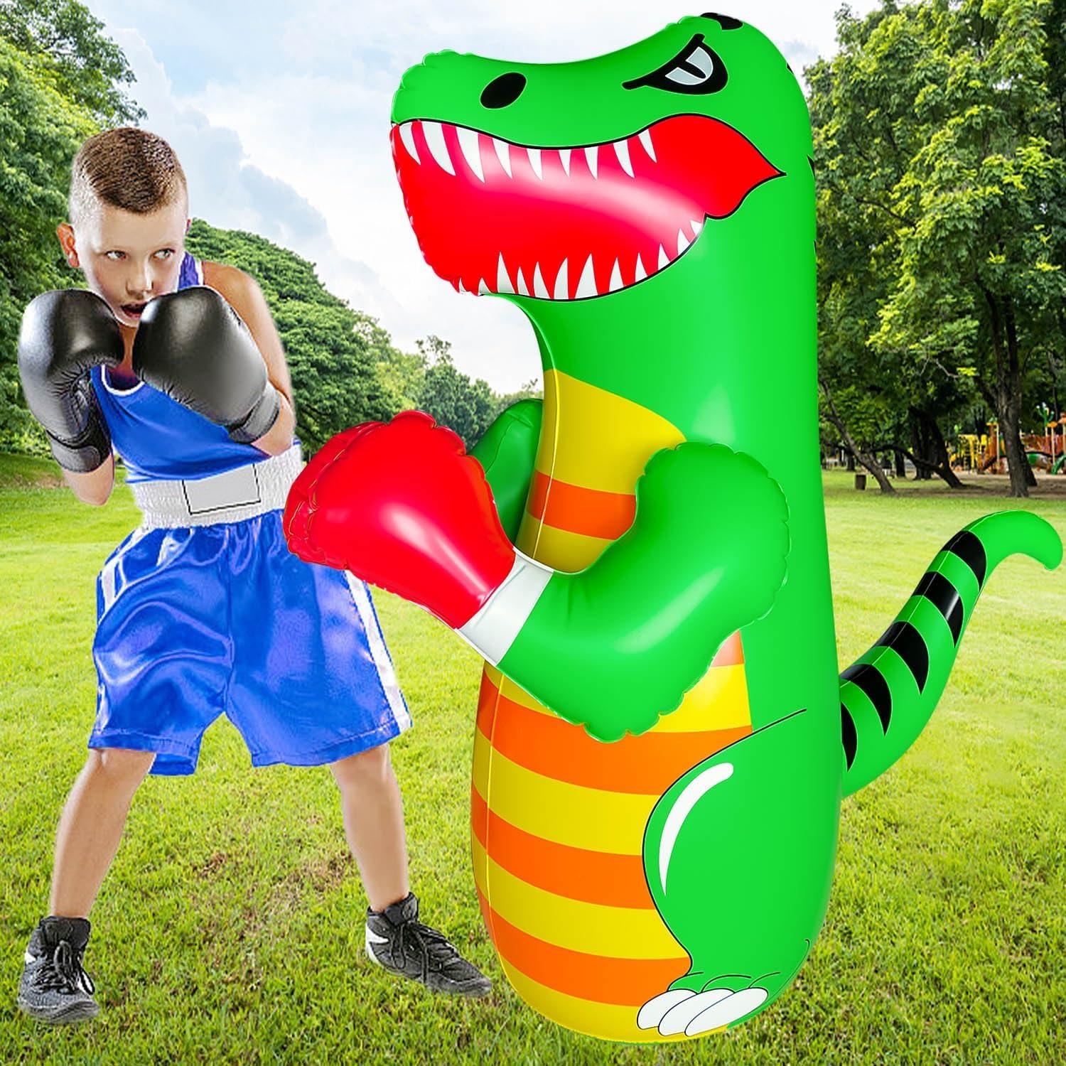 Bolsa de Boxeo Inflable OLNIEZZL Dinosaurio 119.4 cm para Niños