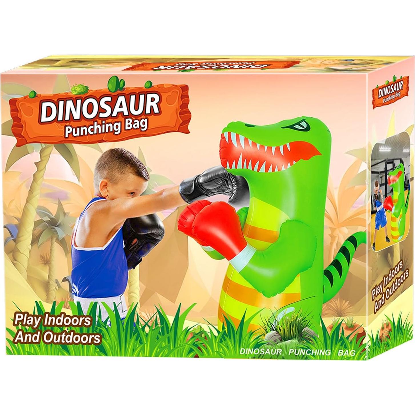 Bolsa de Boxeo Inflable OLNIEZZL Dinosaurio 119.4 cm para Niños
