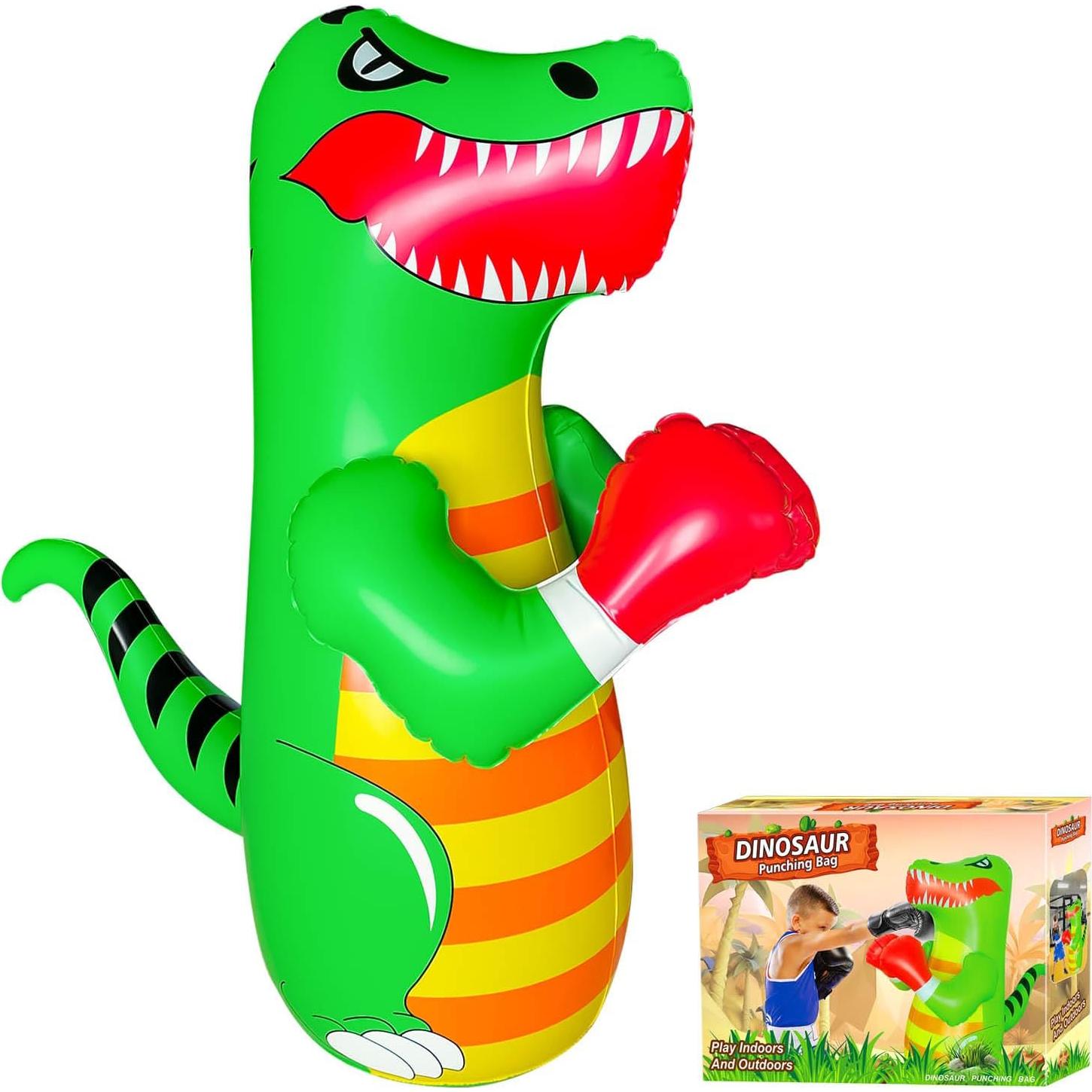 Bolsa de Boxeo Inflable OLNIEZZL Dinosaurio 119.4 cm para Niños
