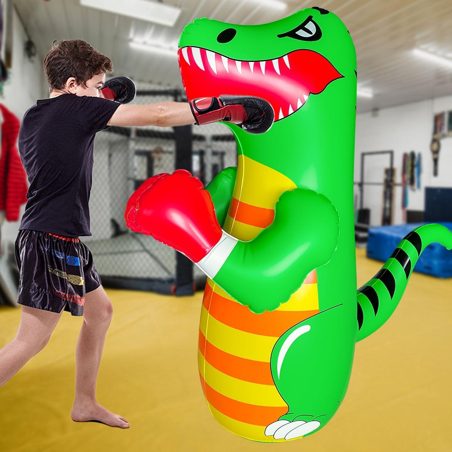 Bolsa de Boxeo Inflable OLNIEZZL Dinosaurio 119.4 cm para Niños