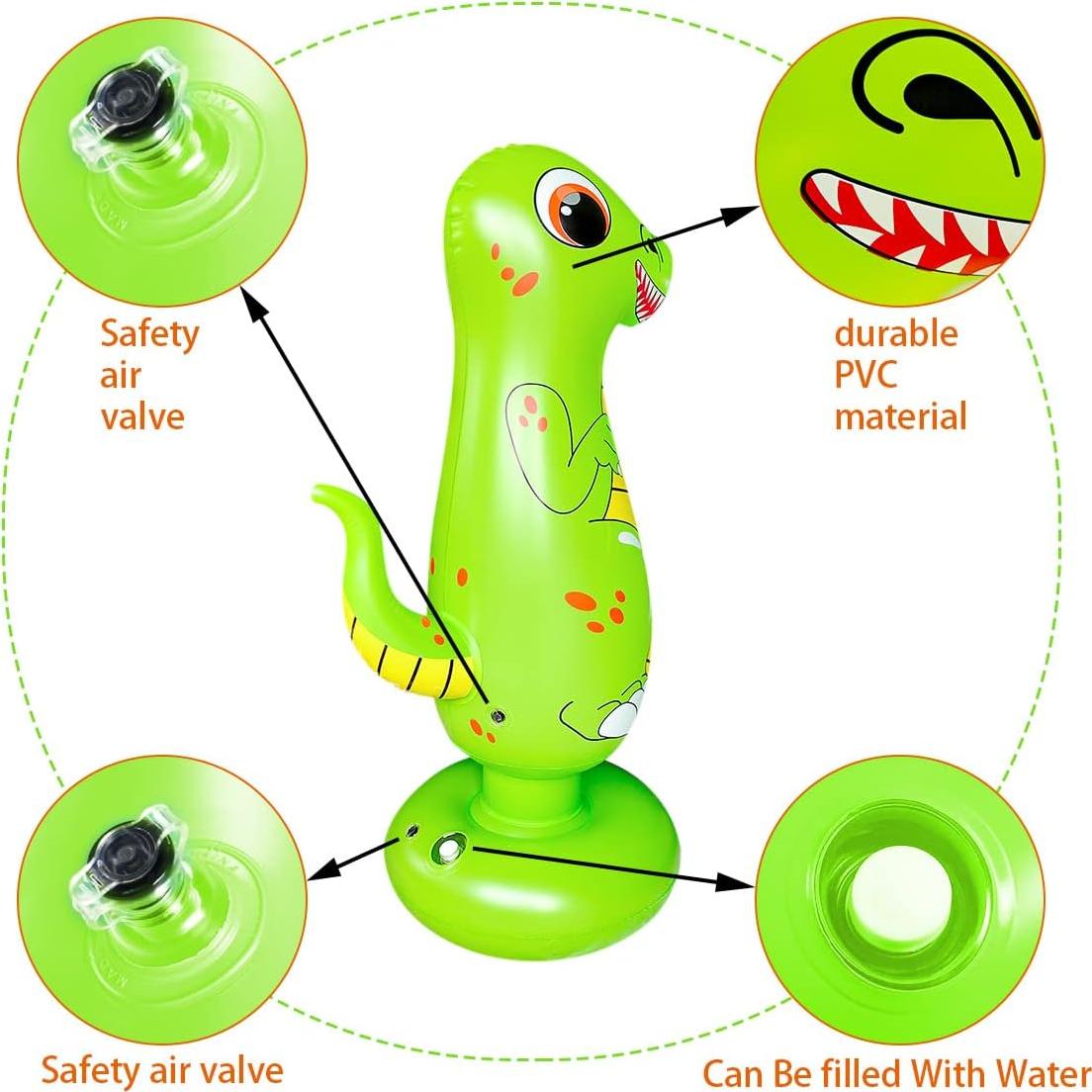 Saco de Boxeo Inflable Cweopo 120 cm Verde y Blanco para Niños