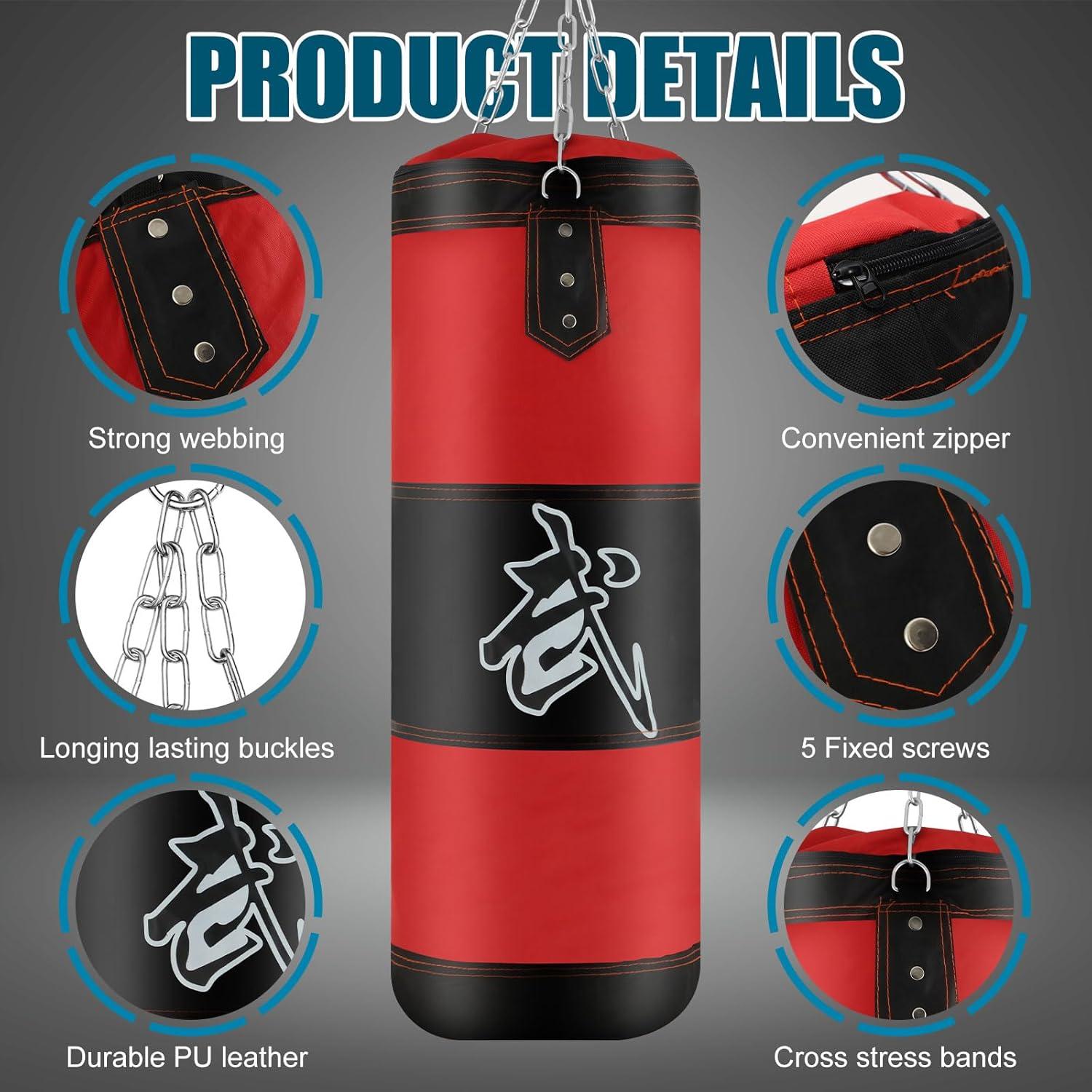 Saco de Boxeo Leyndo 80 cm PU Colgante para Kickboxing