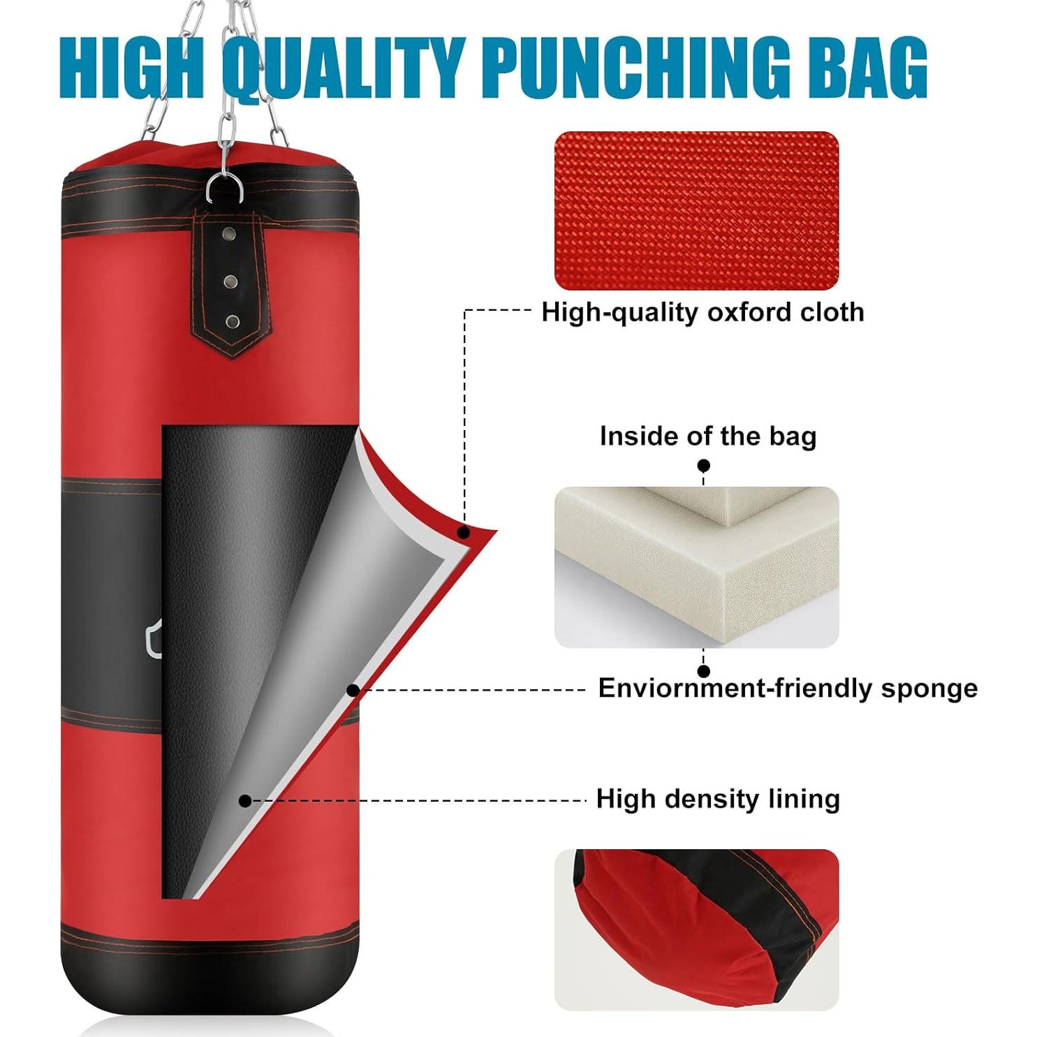 Saco de Boxeo Leyndo 80 cm PU Colgante para Kickboxing