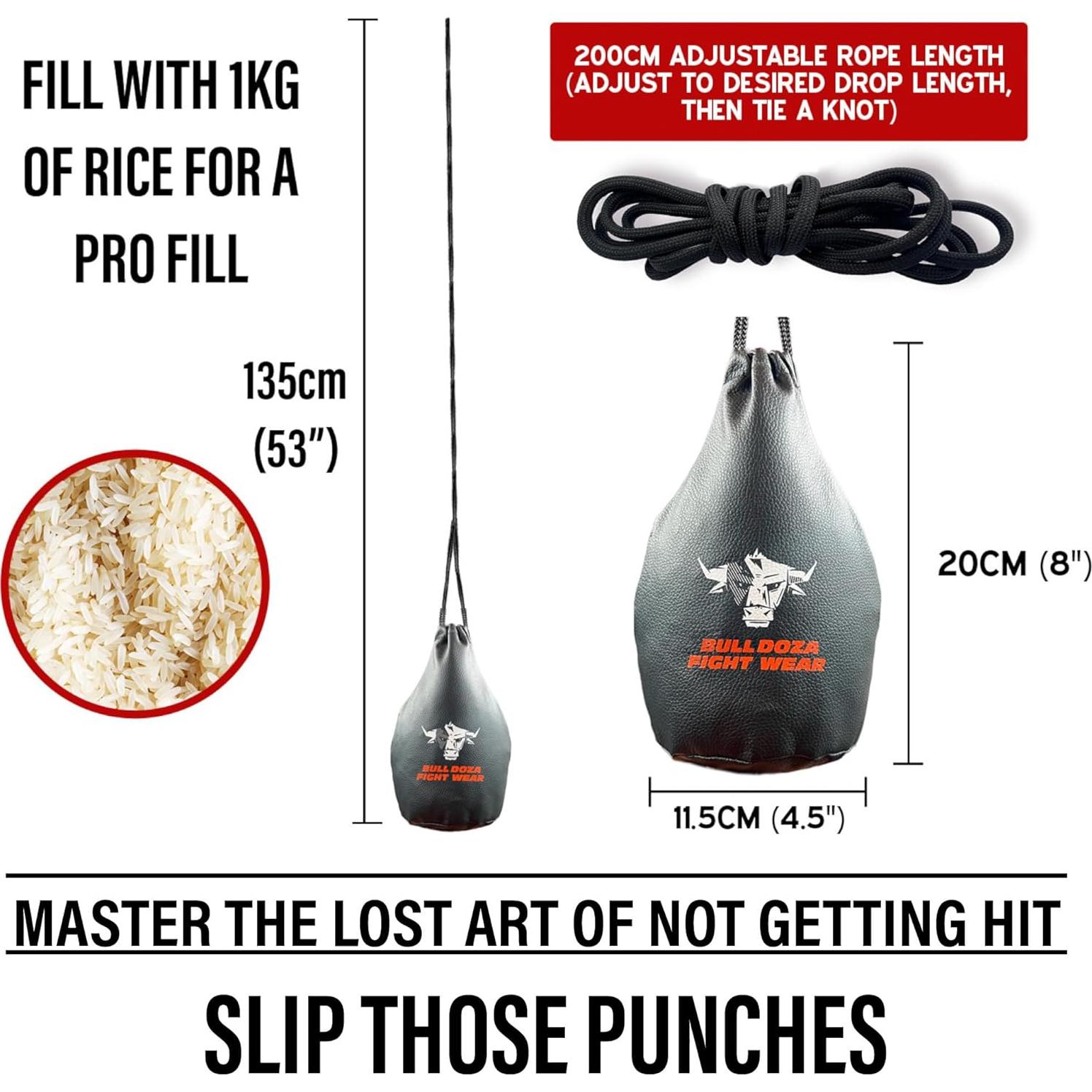 Bolsa de Slip BULL DOZA FIGHT WEAR - 1kg - Negra - Entrenamiento