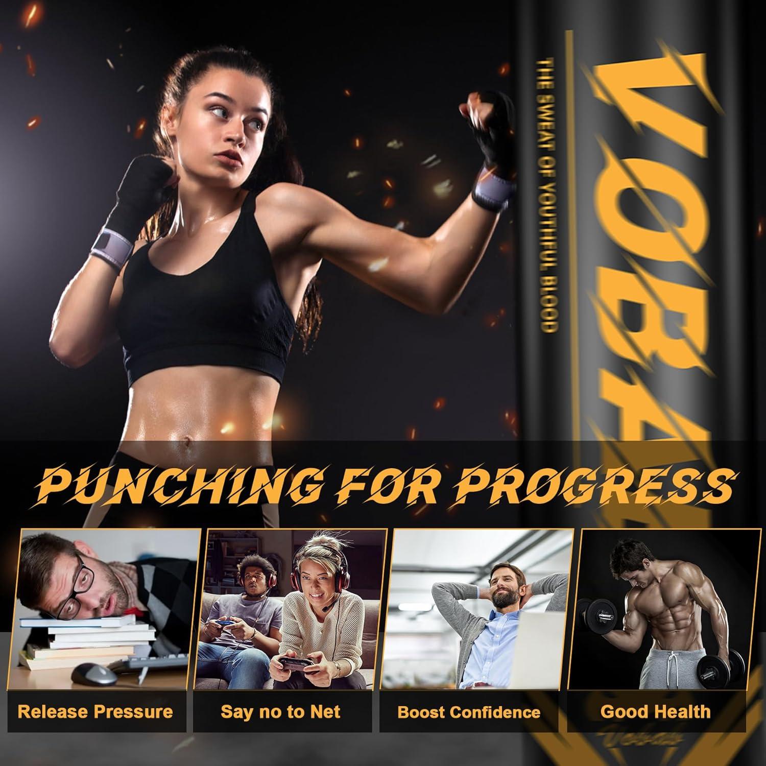 Bolsa de Boxeo Pesada SPOXING 70" Ajustable para Adultos