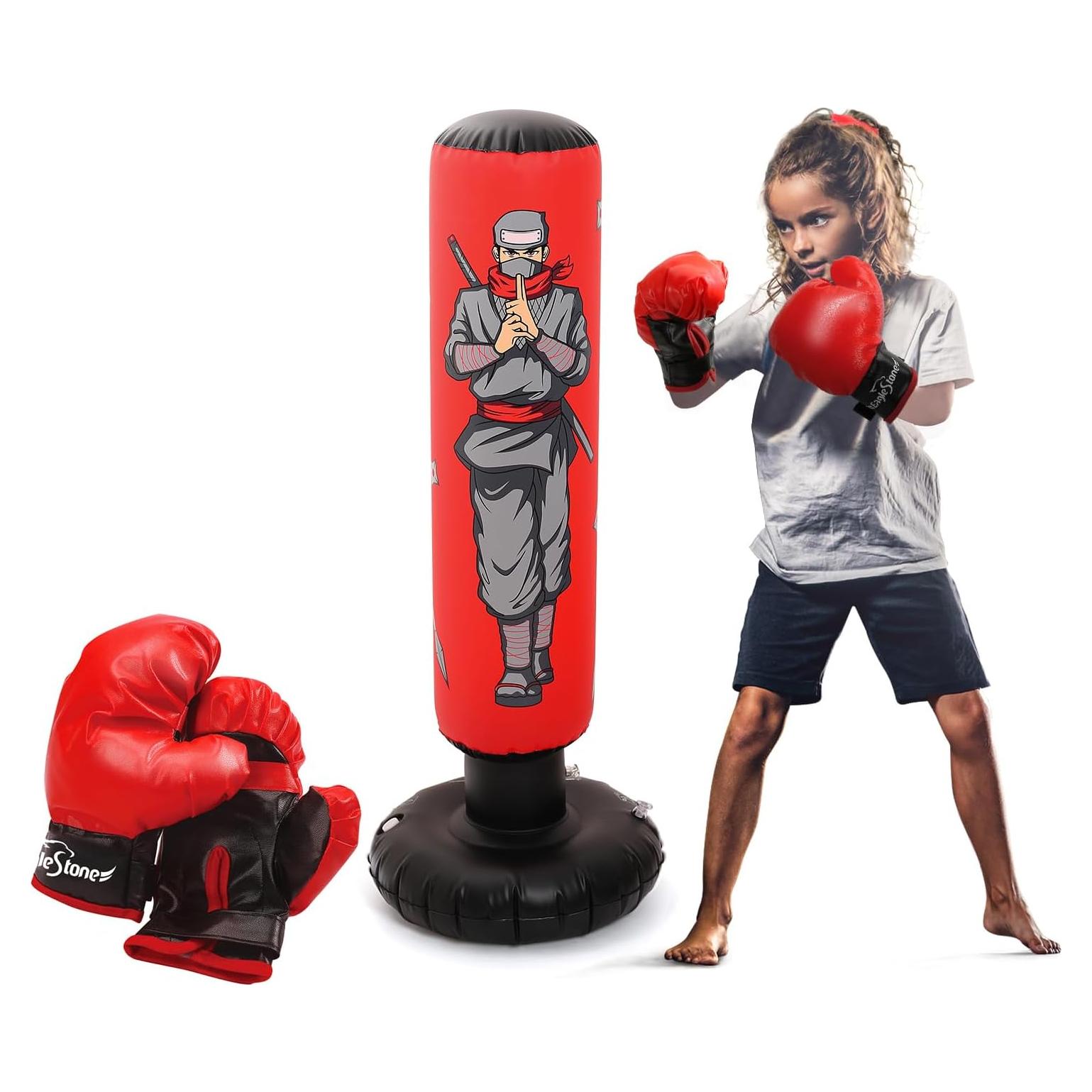 Bolsa de Boxeo Inflable EagleStone 119.88 cm con Guantes
