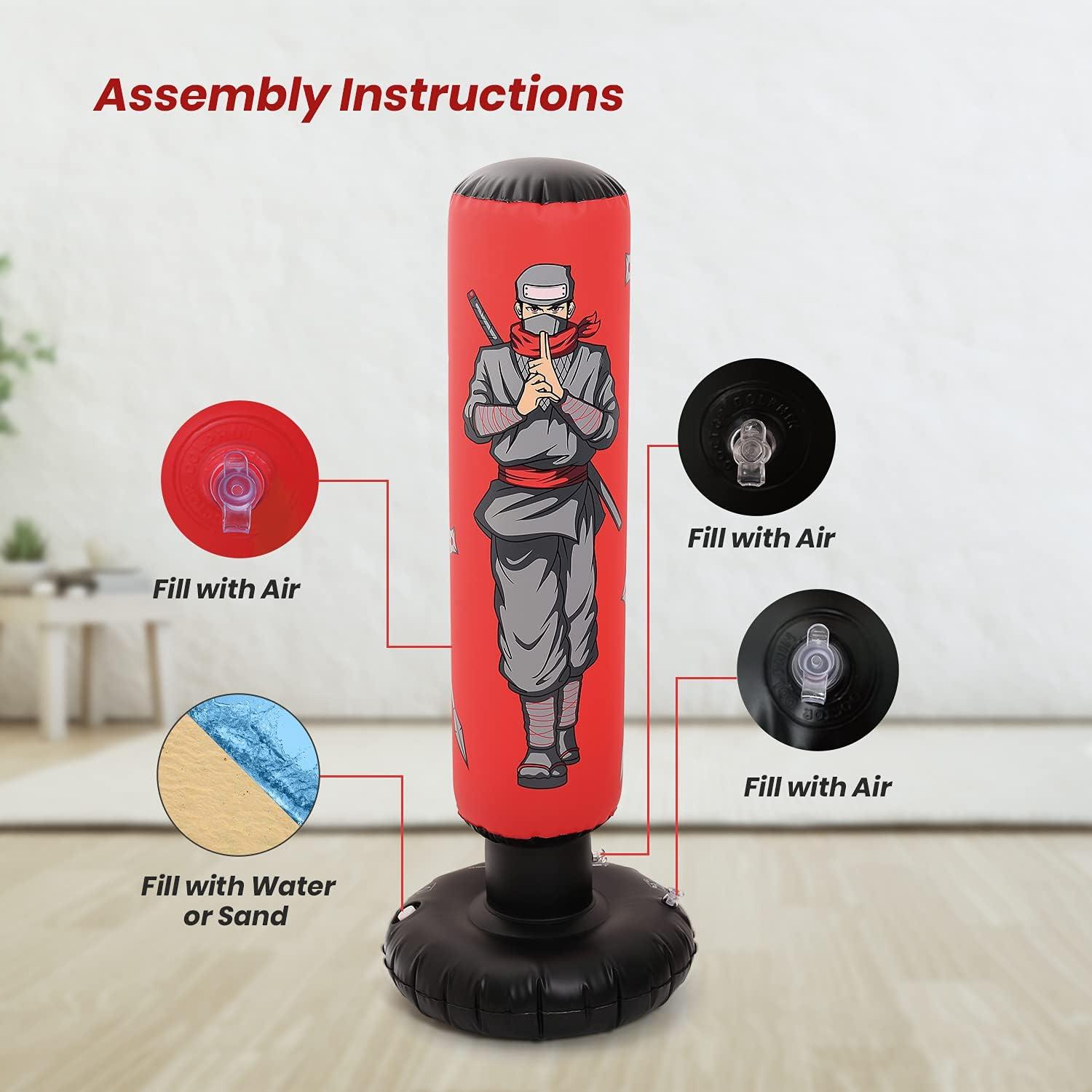 Bolsa de Boxeo Inflable EagleStone 119.88 cm con Guantes