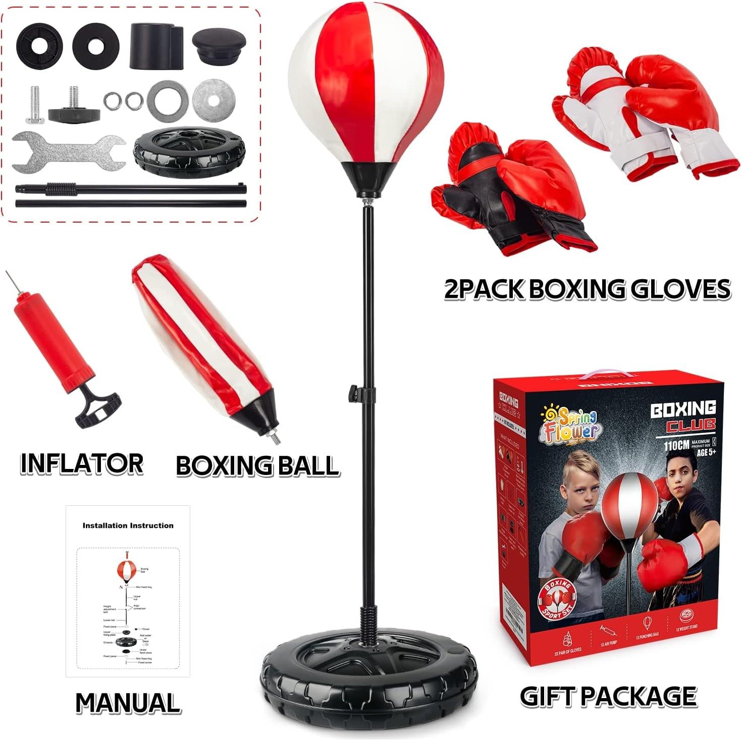 Saco de Boxeo Grande SpringFlower para Niños con Guantes