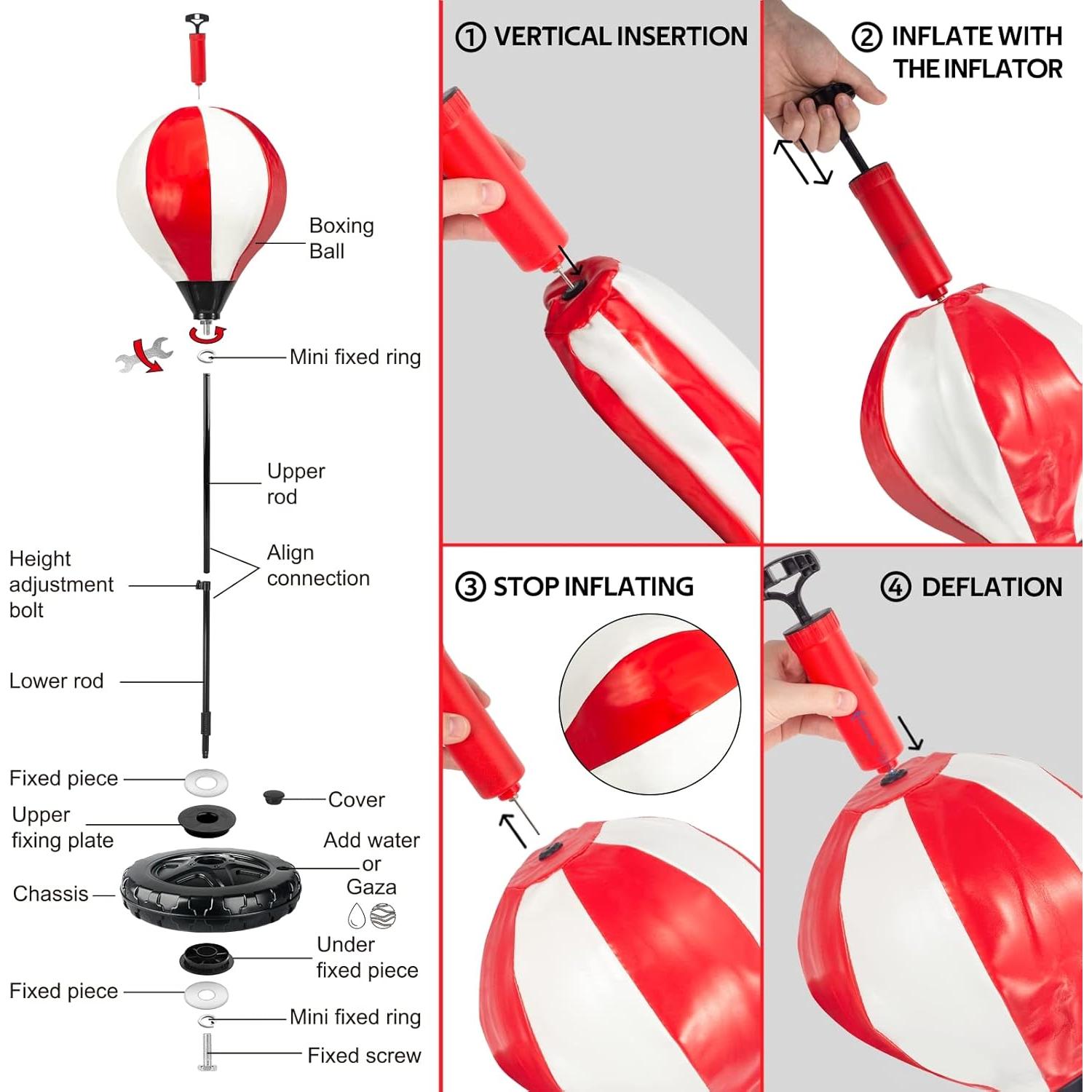 Saco de Boxeo Grande SpringFlower para Niños con Guantes