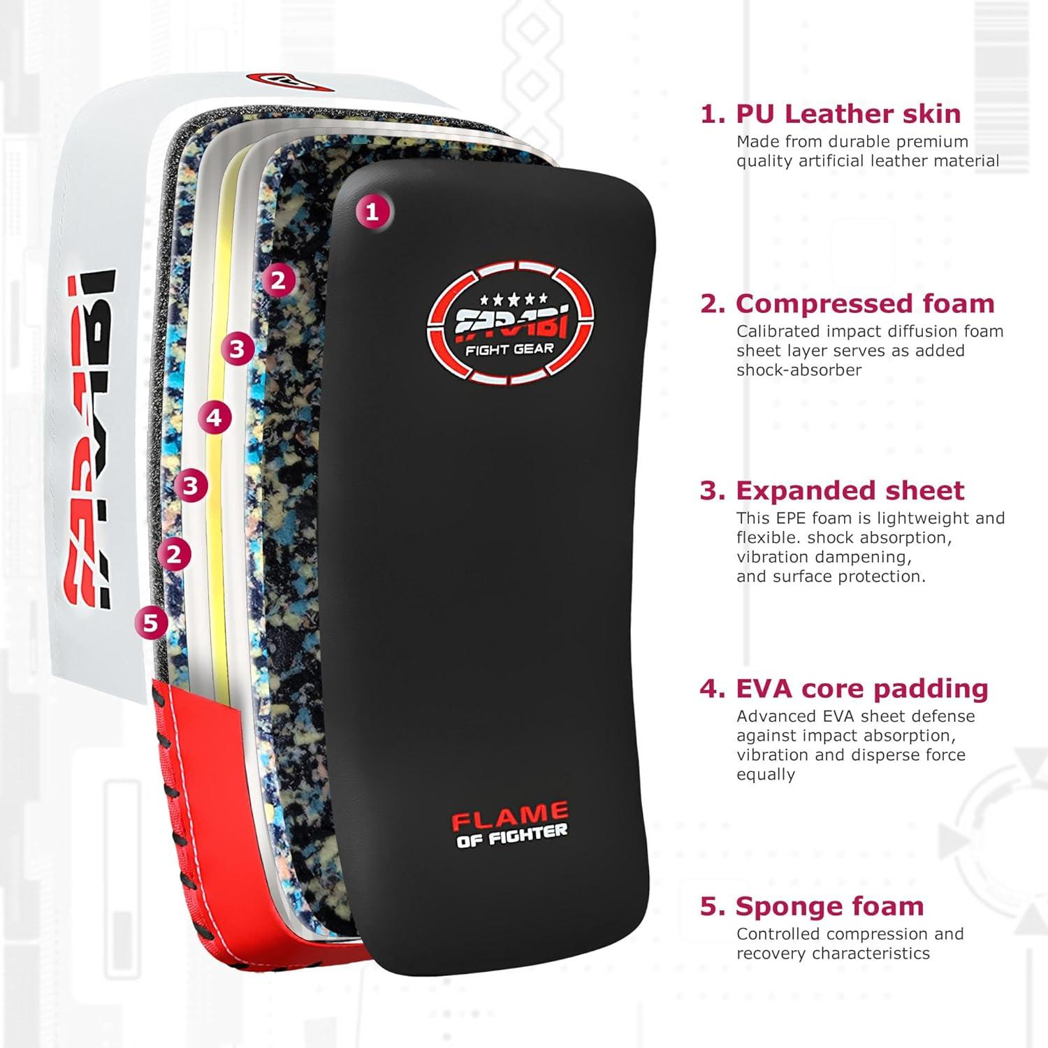 Pad de Entrenamiento Curvado Farabi Sports 36x19cm Rojo/Blanco