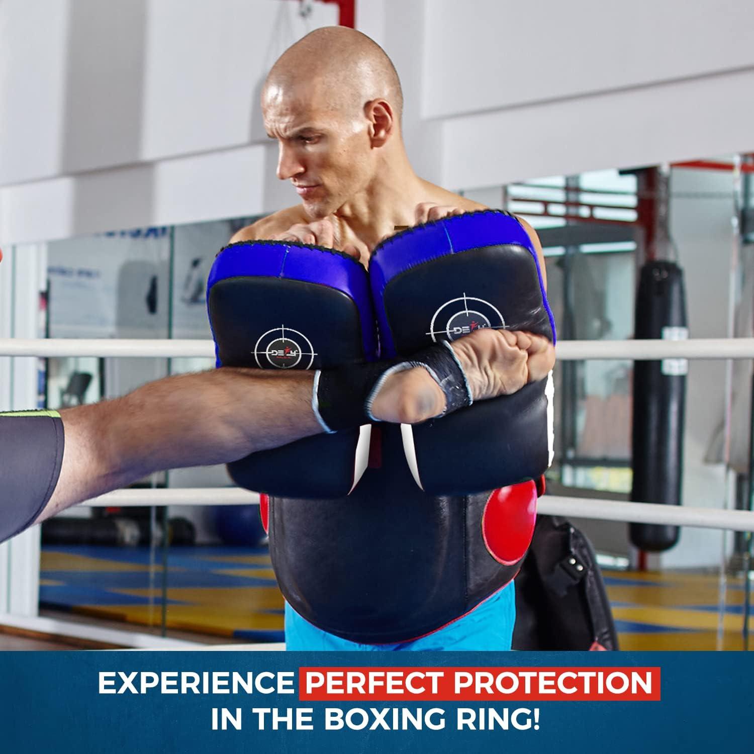 Defy Thai Pads de Cuero para Boxeo y Karate 37x19cm Azul