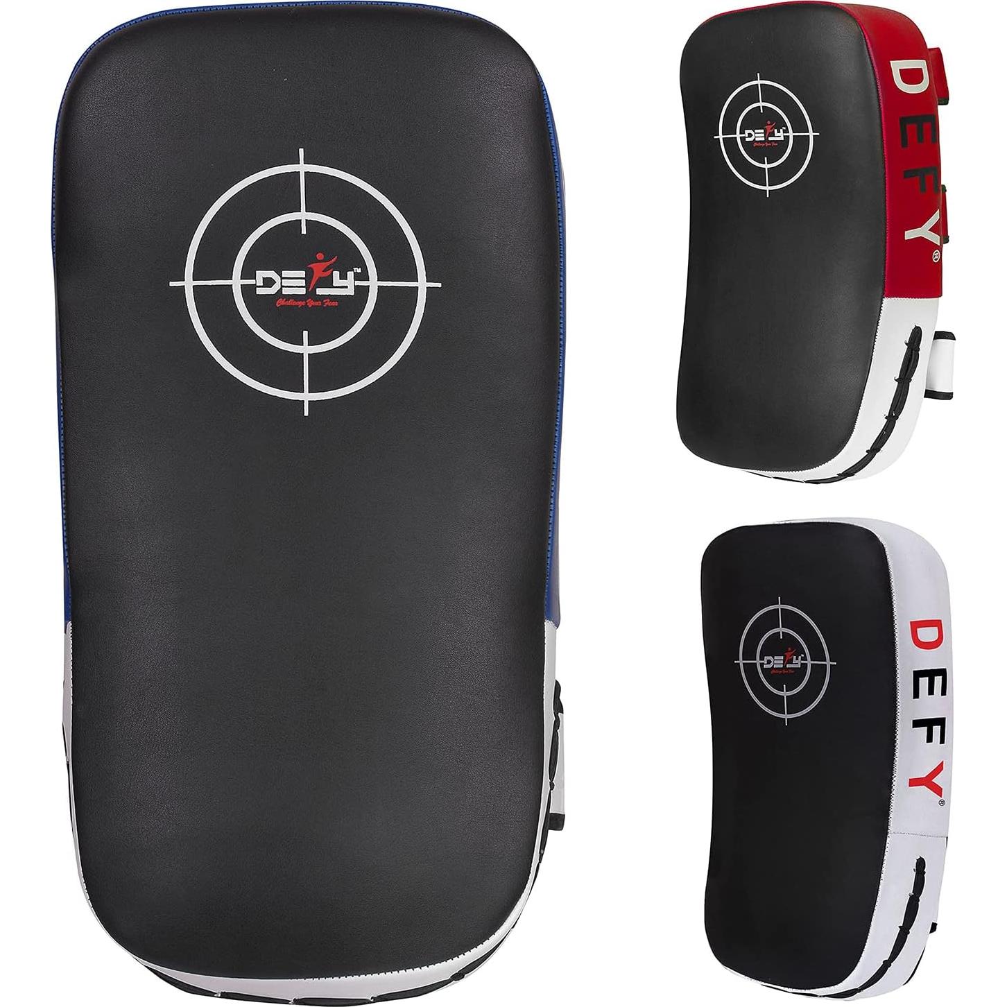 Defy Thai Pads de Cuero para Boxeo y Karate 37x19cm Azul