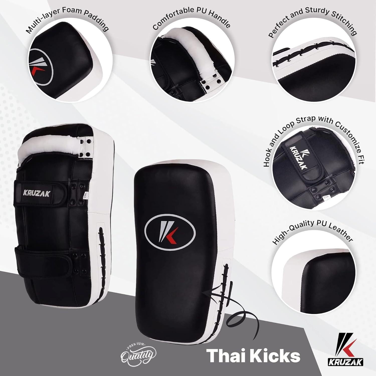 Kruzak Kick Pad Muay Thai Negro/Azul - Entrenamiento Karate