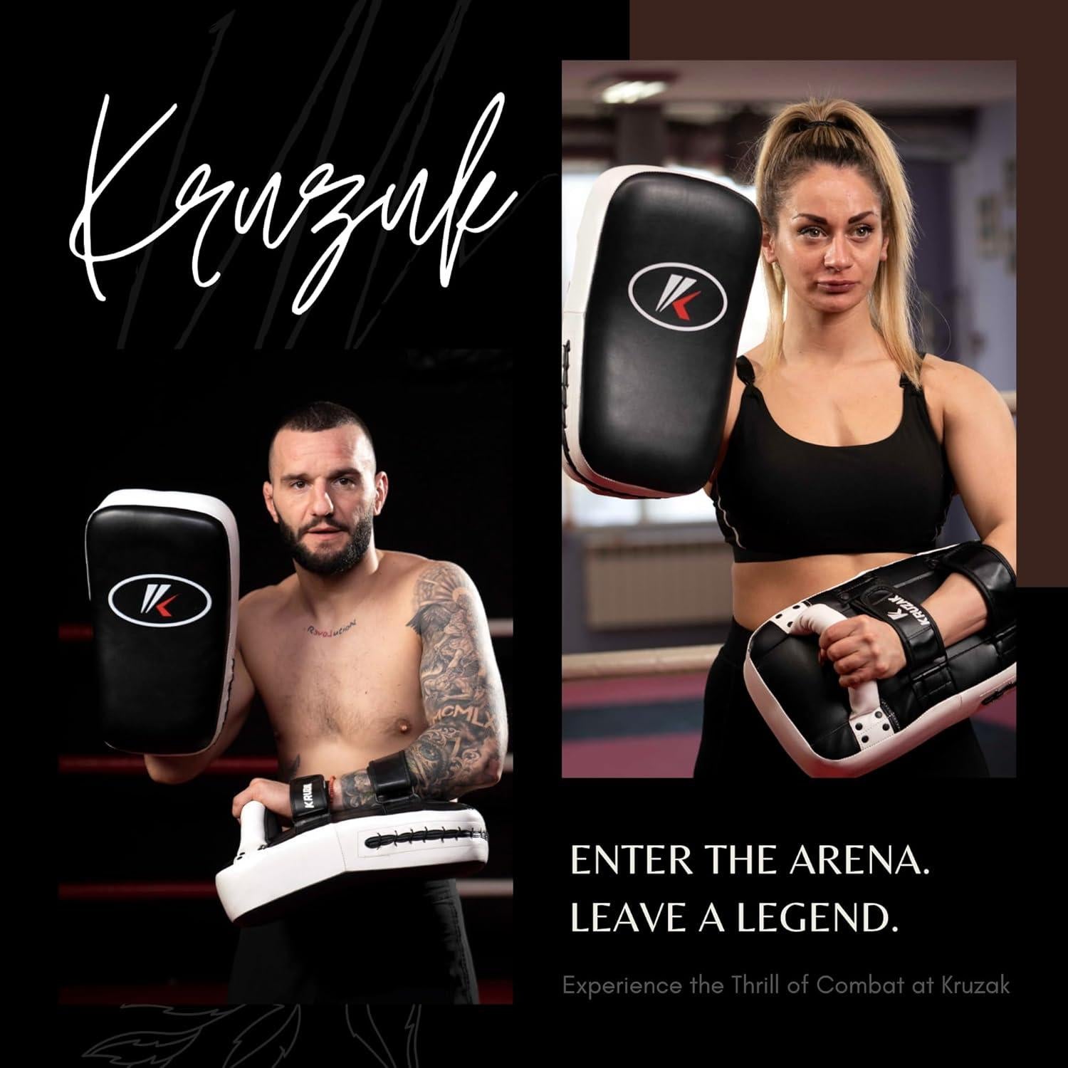 Kruzak Kick Pad Muay Thai Negro/Azul - Entrenamiento Karate