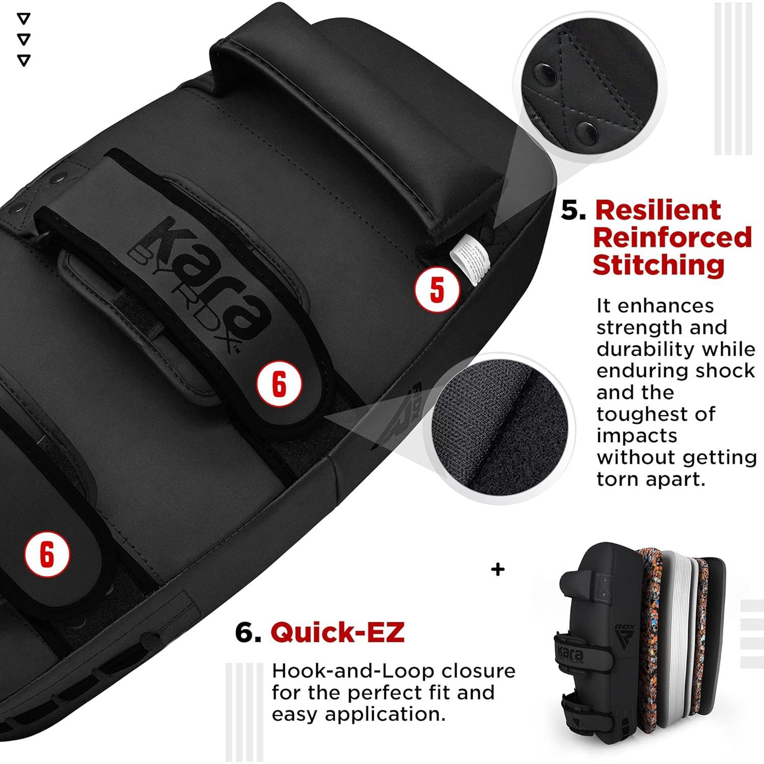RDX Thai Pads Curved Kickboxing Muay Thai Negro 0.9kg