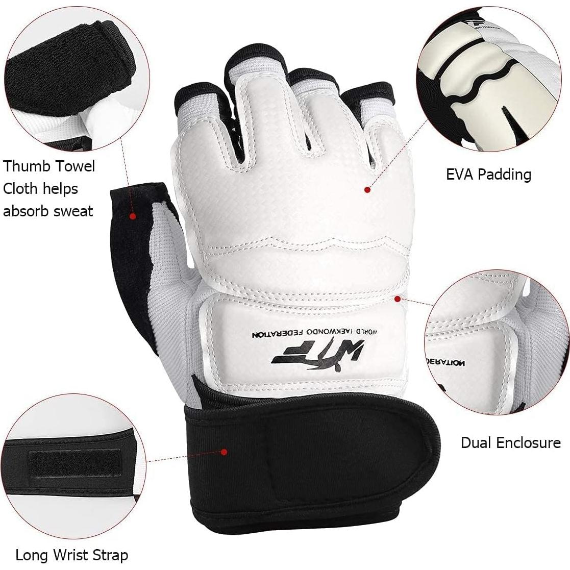 Conjunto Guantes y Protector de Pies LangRay Taekwondo Blanco