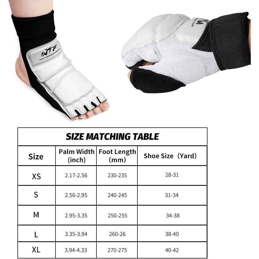 Conjunto Guantes y Protector de Pies LangRay Taekwondo Blanco