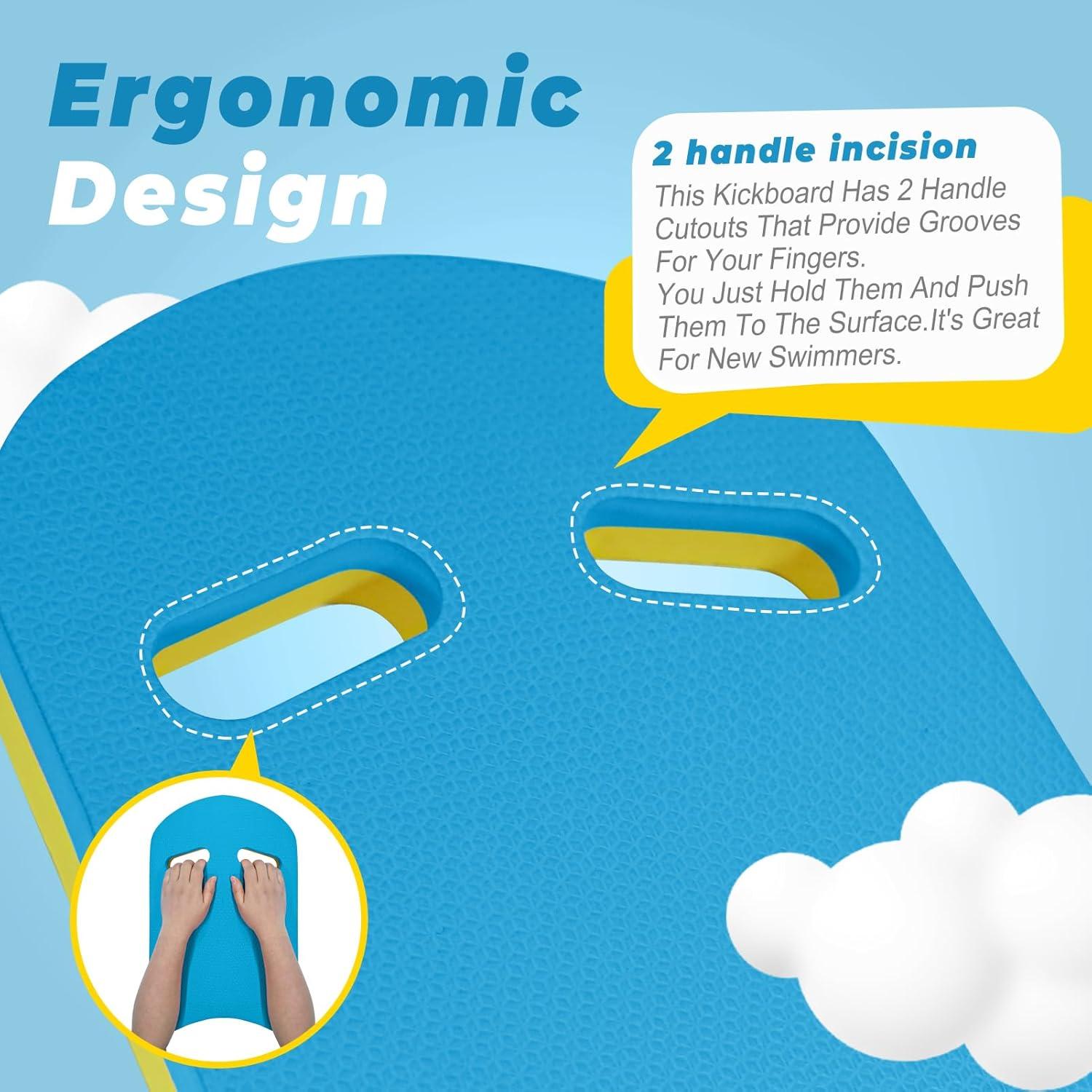 Tablero de Natación Biguphate EVA 45x27 cm Azul Amarillo