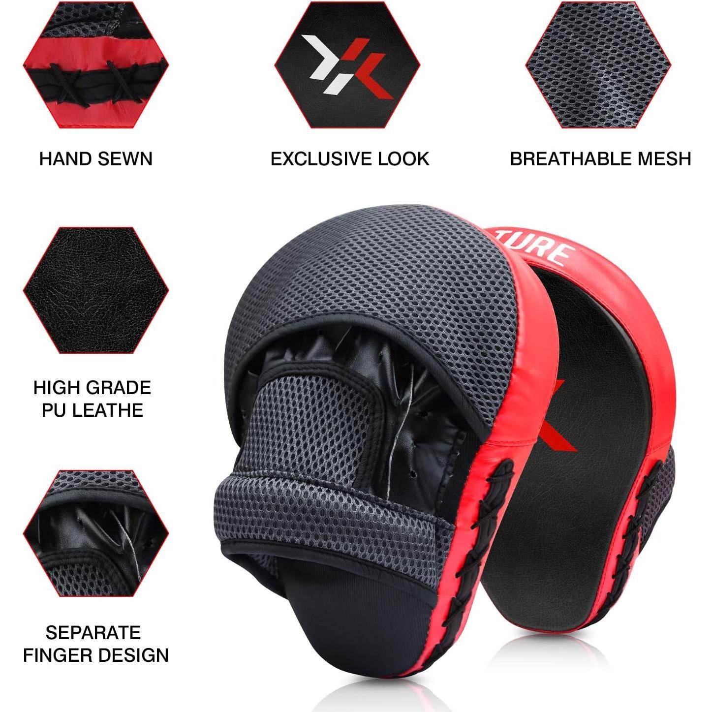 Guantes de Boxeo Xnature Rojo - Almohadillas de Entrenamiento