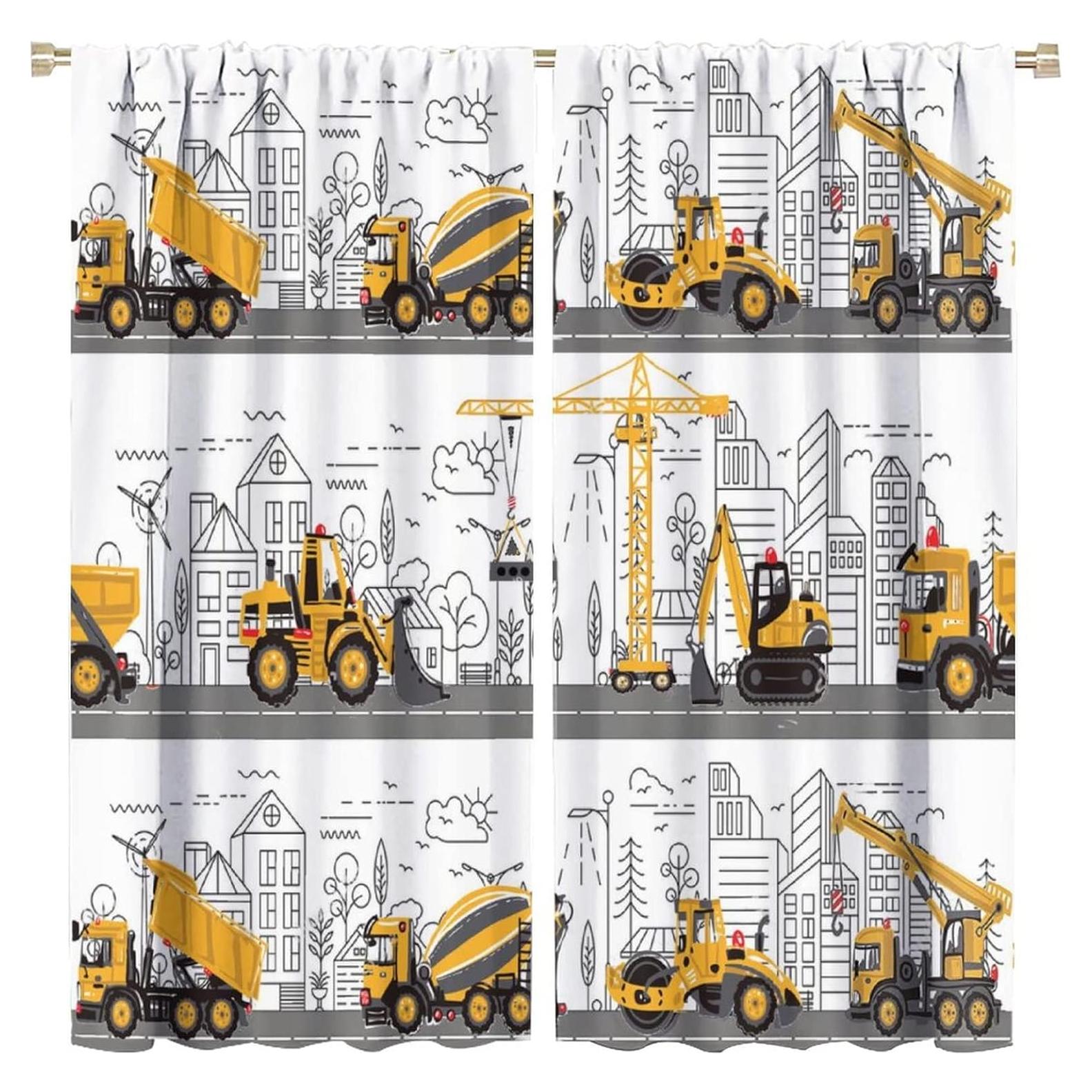 Cortinas Blackout SXXLDNG 2 Paneles Caricatura Niños 132x213 cm