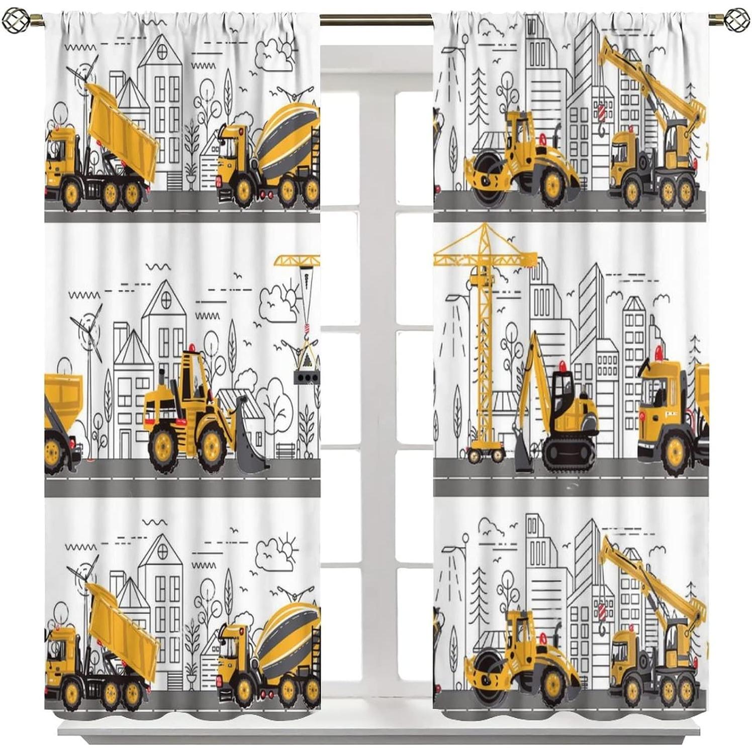 Cortinas Blackout SXXLDNG 2 Paneles Caricatura Niños 132x213 cm