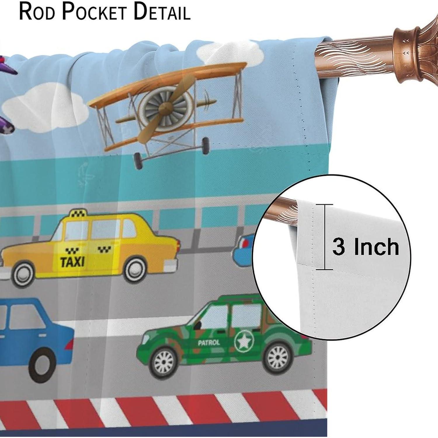 Cortinas de Niños SXXLDNG 2 Paneles 53.5x53.5 cm Autos